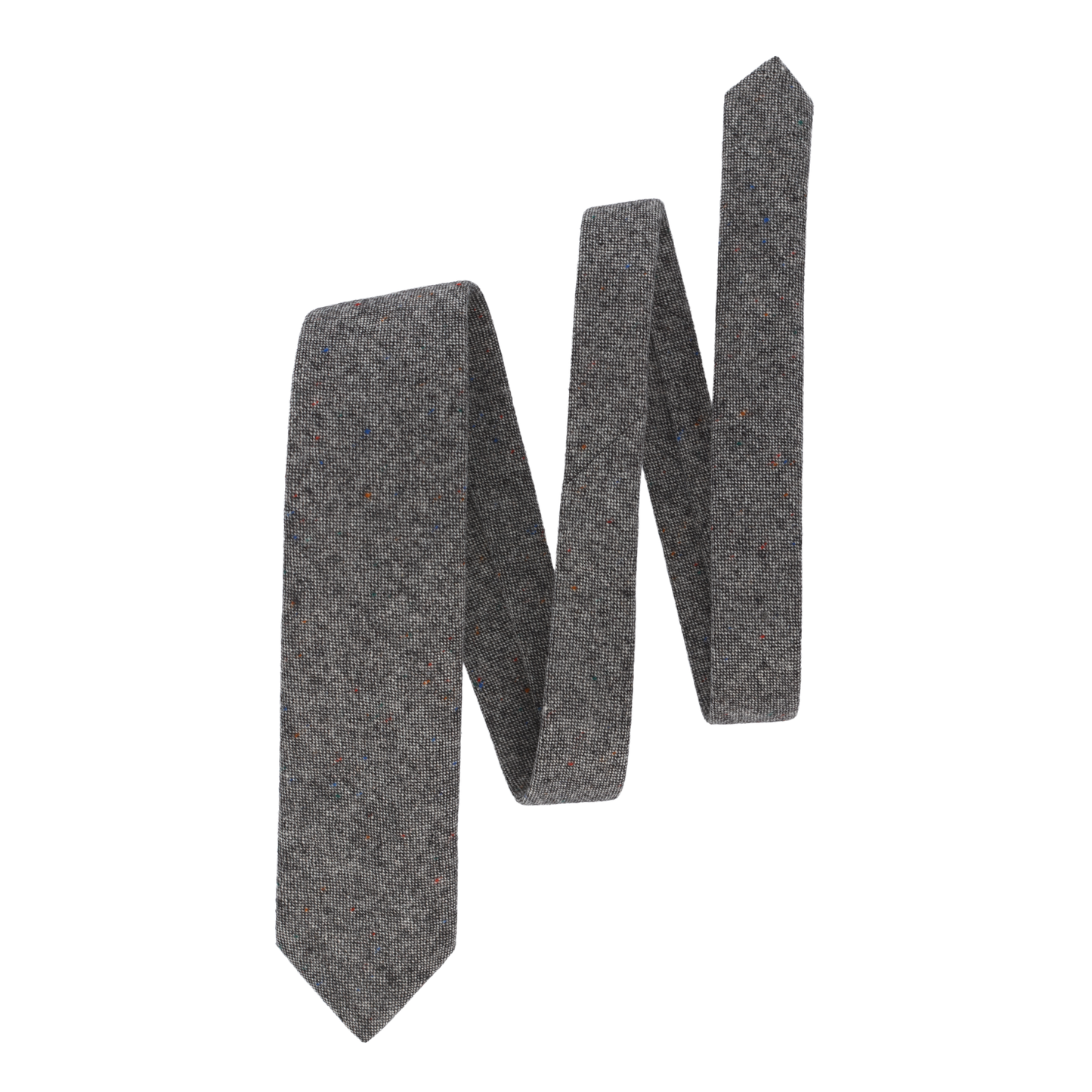 Woven Wool Polka Dot Tie in Brown Melange