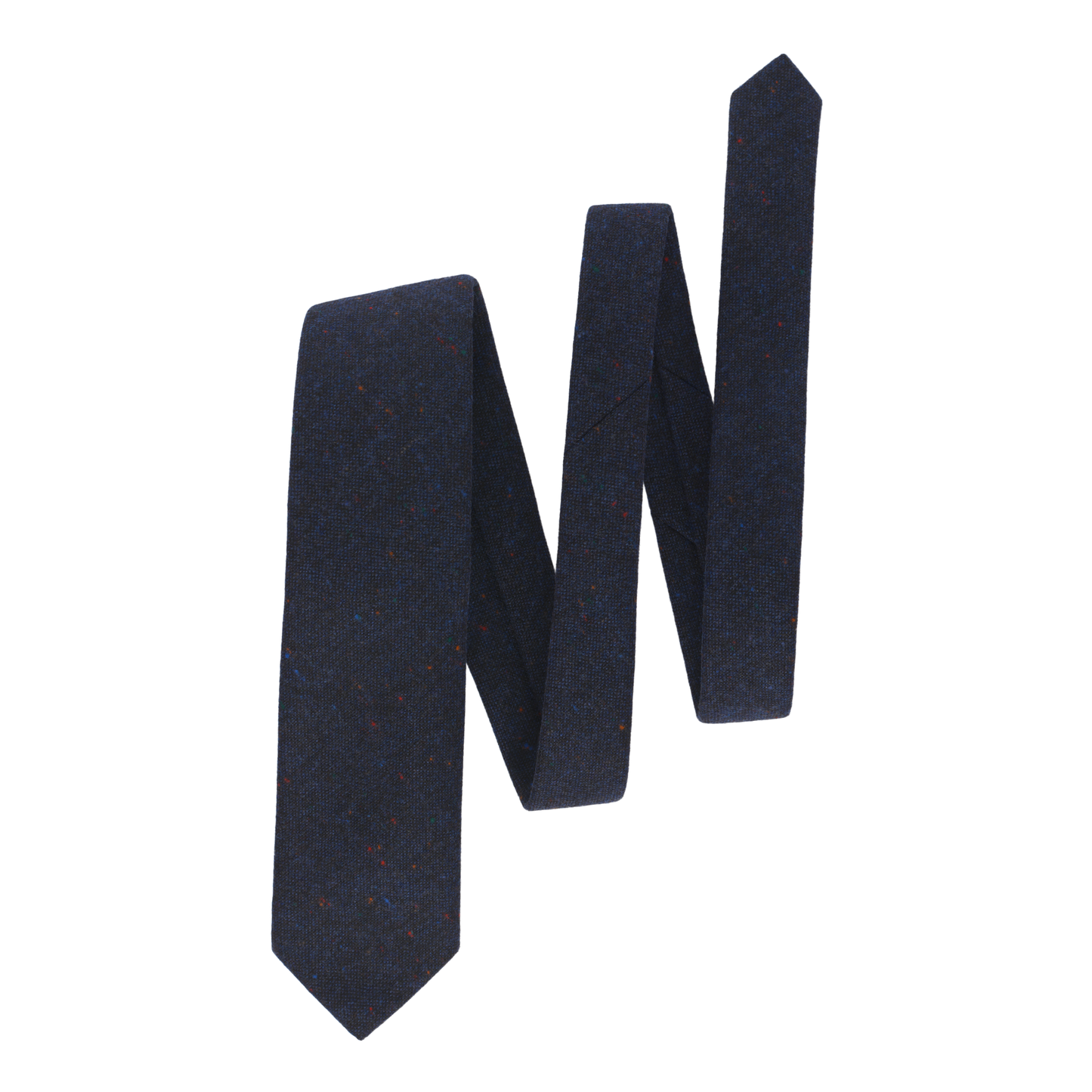 Woven Wool Polka Dot Tie in Blue Melange