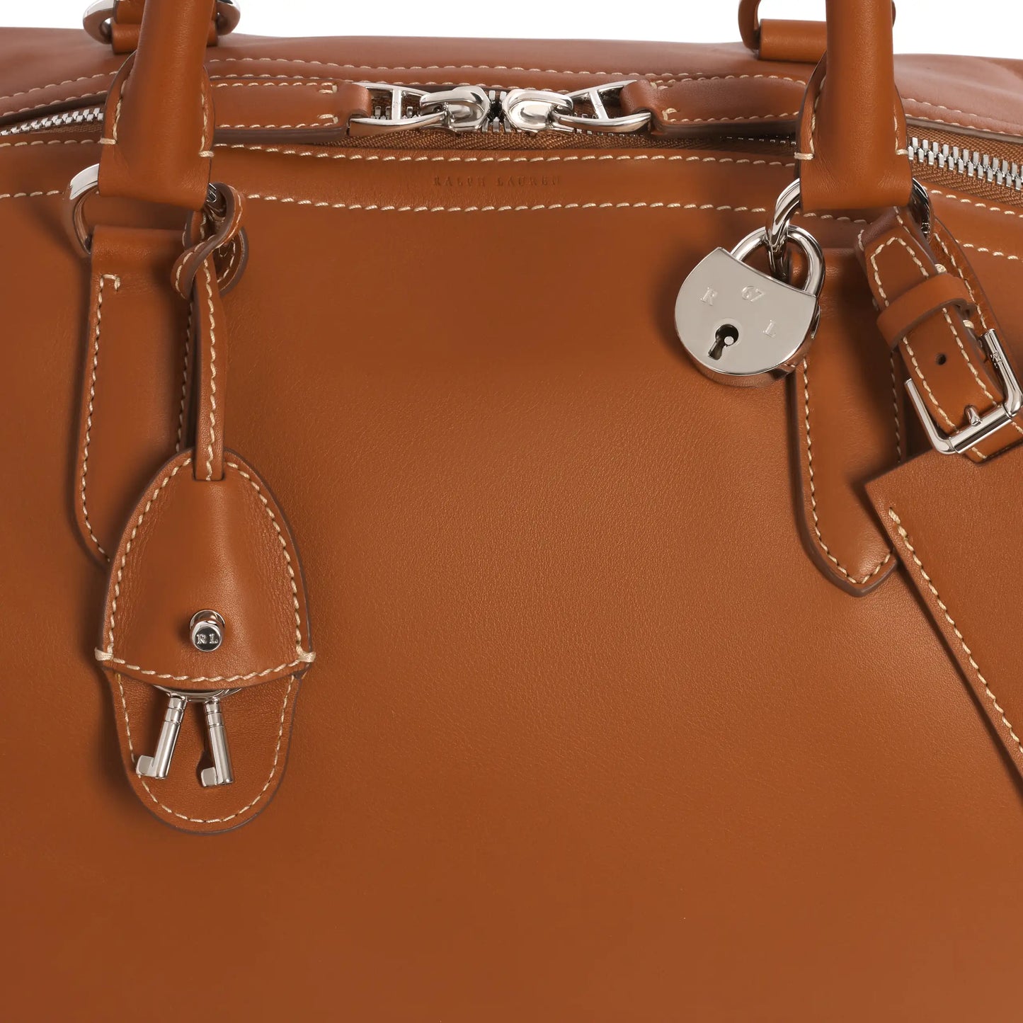 Smooth Calf Leather Travel Duffel in Gold