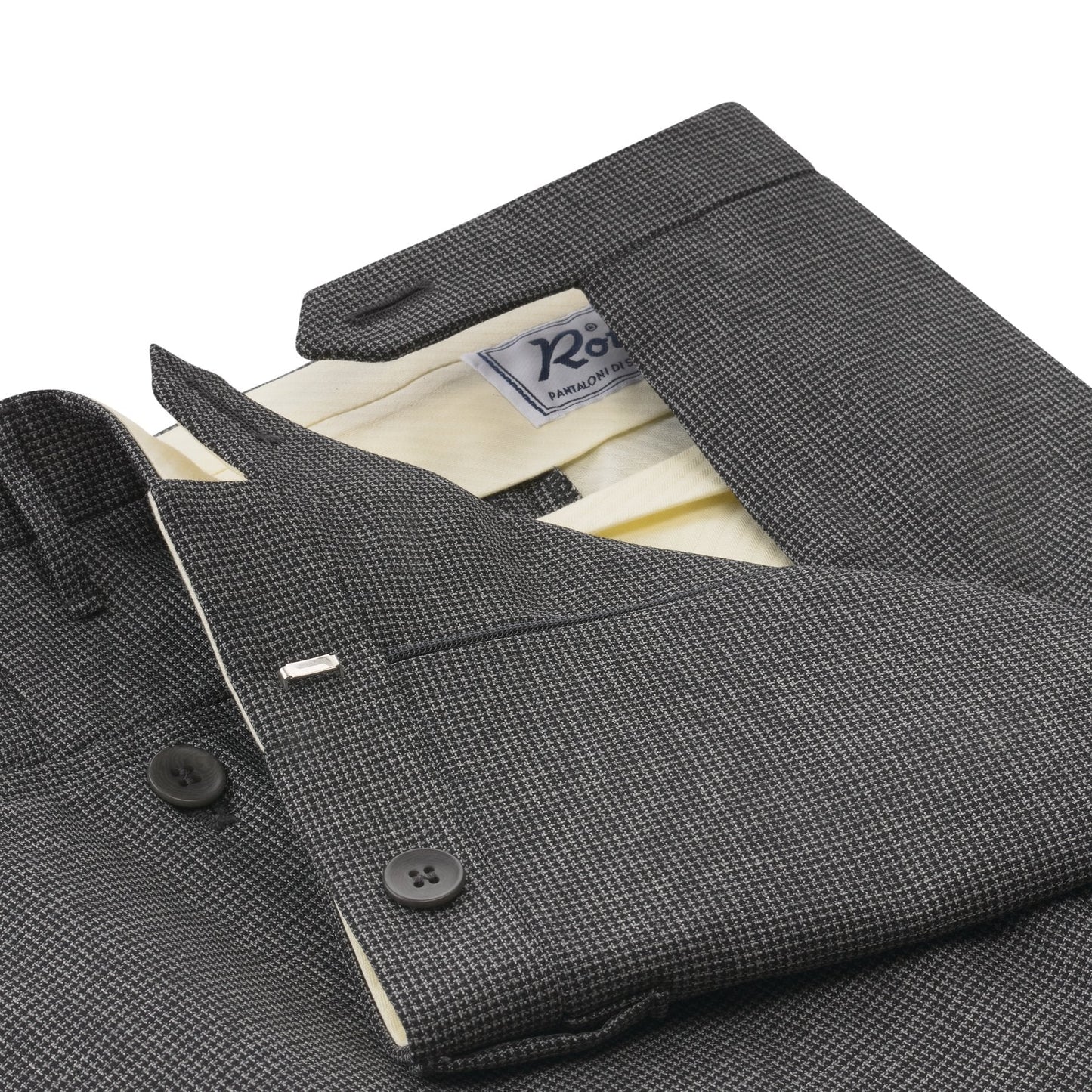 Rota Slim-Fit Puppytooth Classic Virgin Wool Trousers in Grey - SARTALE