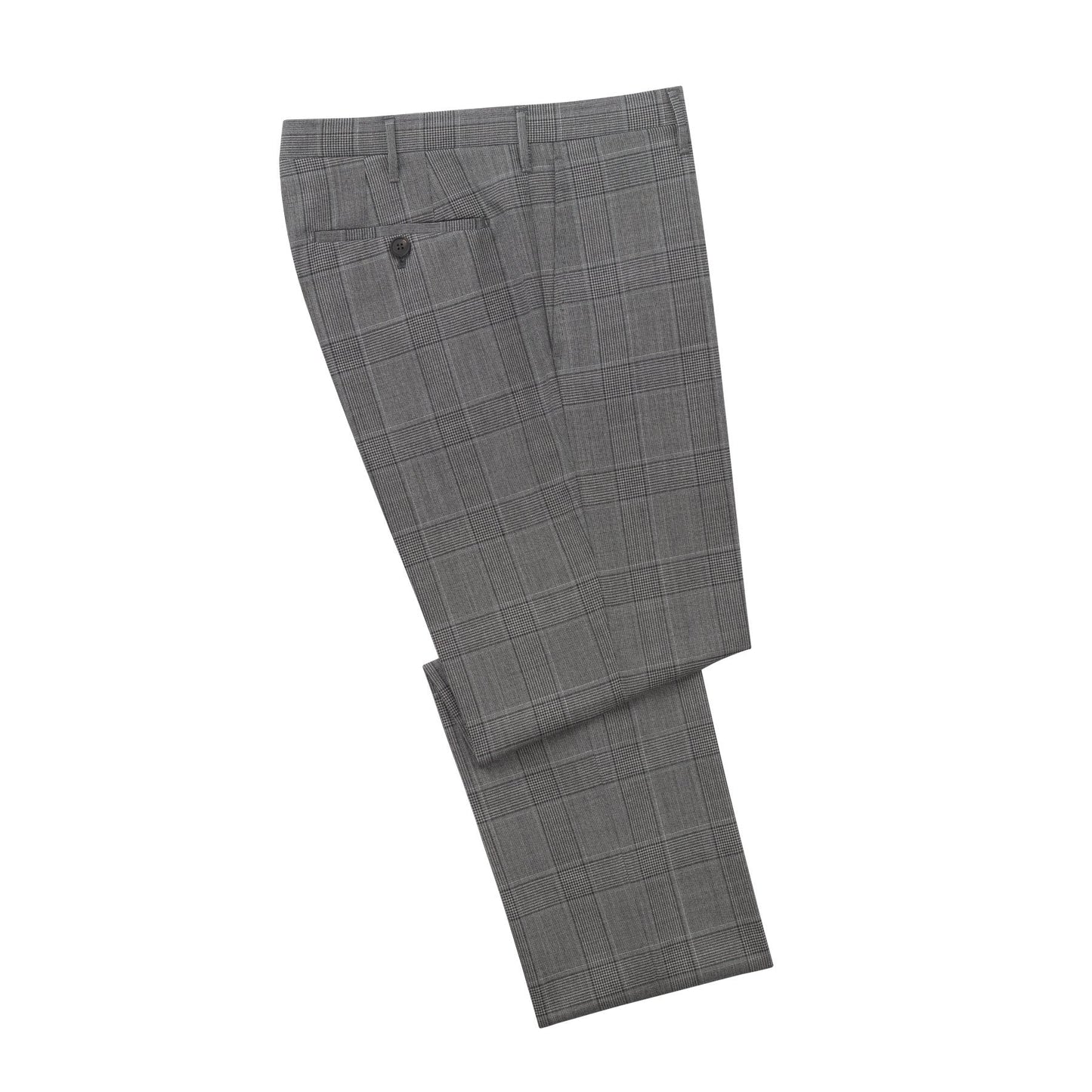Rota Slim-Fit Checked Virgin Wool Trousers in Grey - SARTALE
