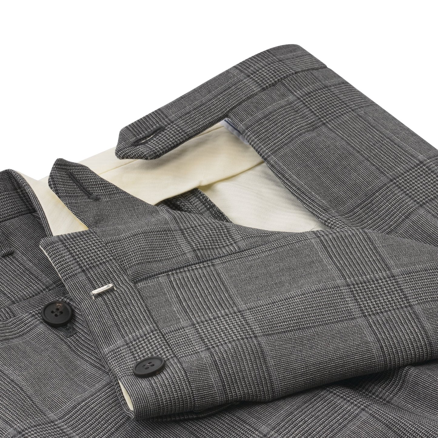 Rota Slim-Fit Checked Virgin Wool Trousers in Grey - SARTALE