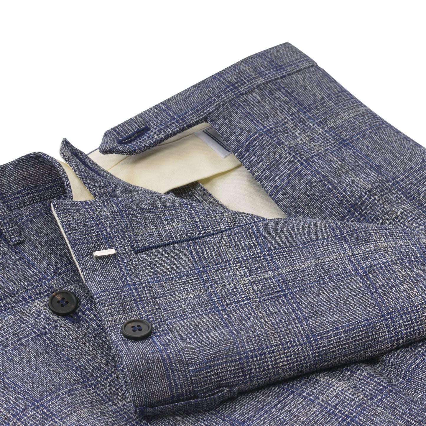 Rota Slim-Fit Checked Wool-Blend Blue Trousers - SARTALE