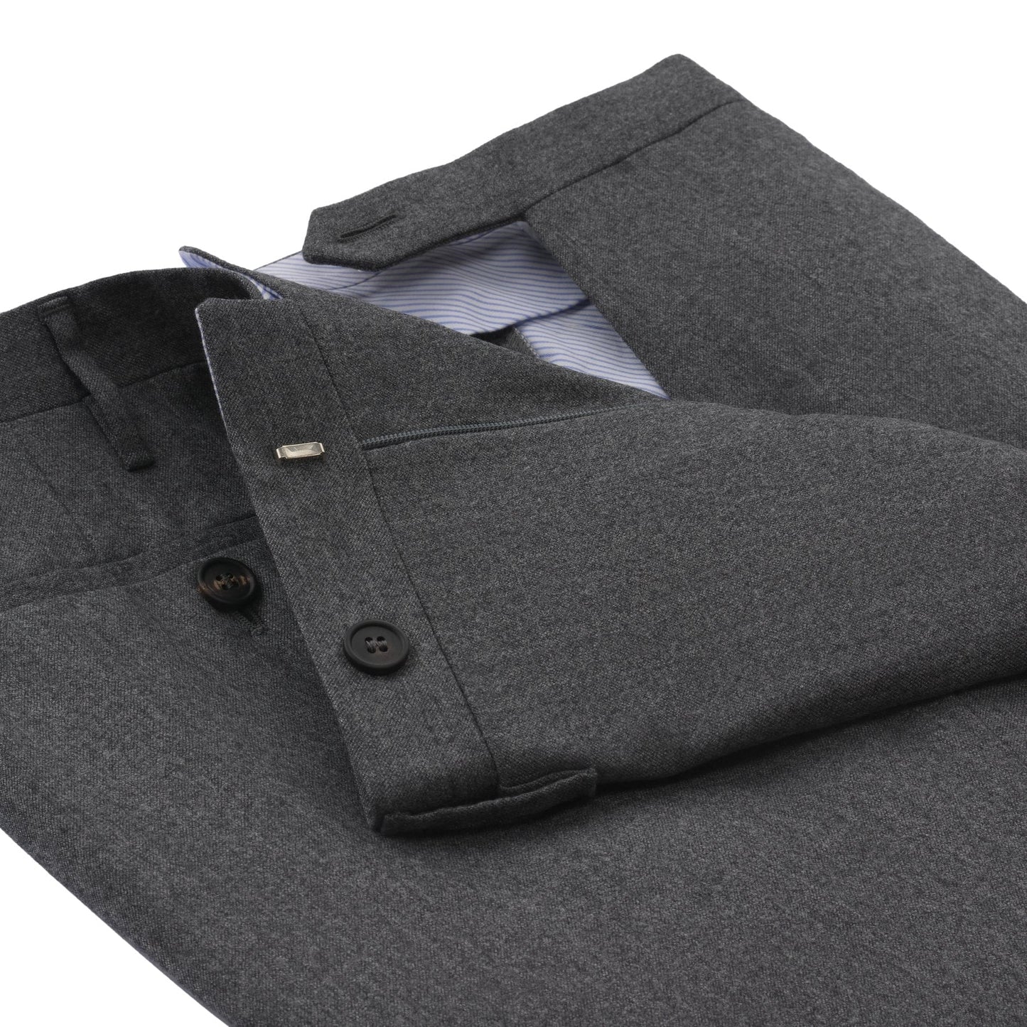 Rota Regular-Fit Virgin Wool Classic Trousers in Grey - SARTALE