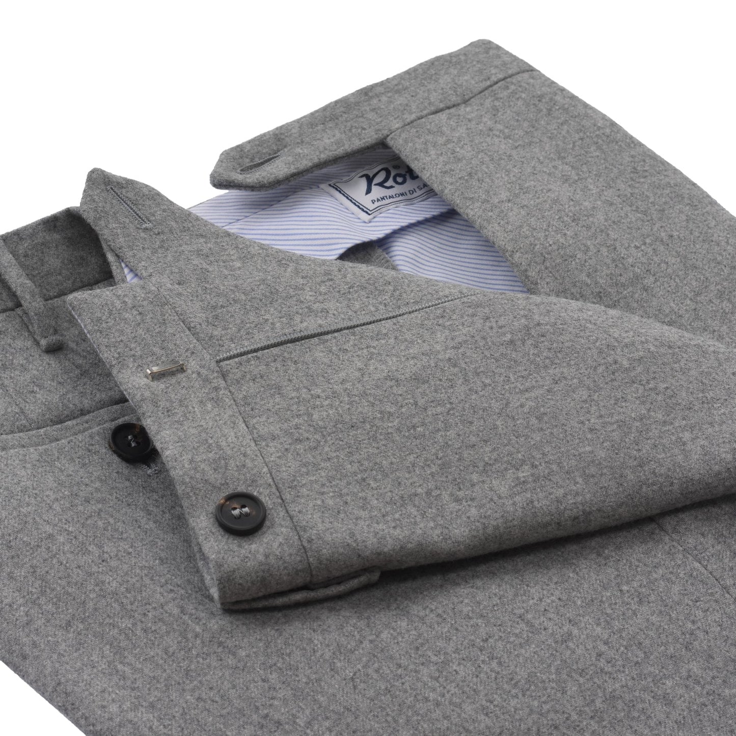 Rota Regular-Fit Virgin Wool Trousers in Light Grey - SARTALE