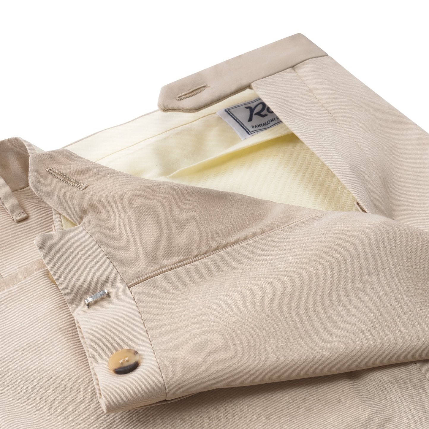 Rota Slim-Fit Elegant Pleated Cotton Twill Trousers in Beige - SARTALE