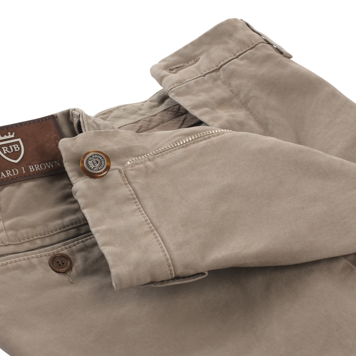 Richard J. Brown Regular-Fit Stretch-Cotton Trousers in Taupe - SARTALE