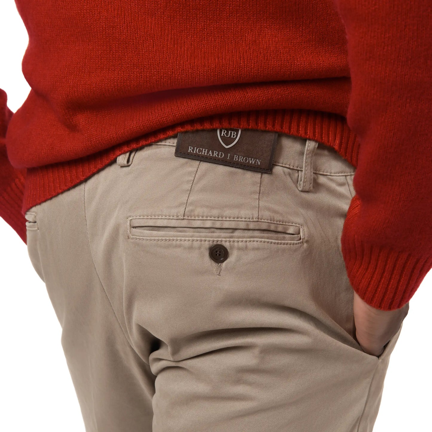 Regular-Fit Stretch-Cotton Trousers in Taupe
