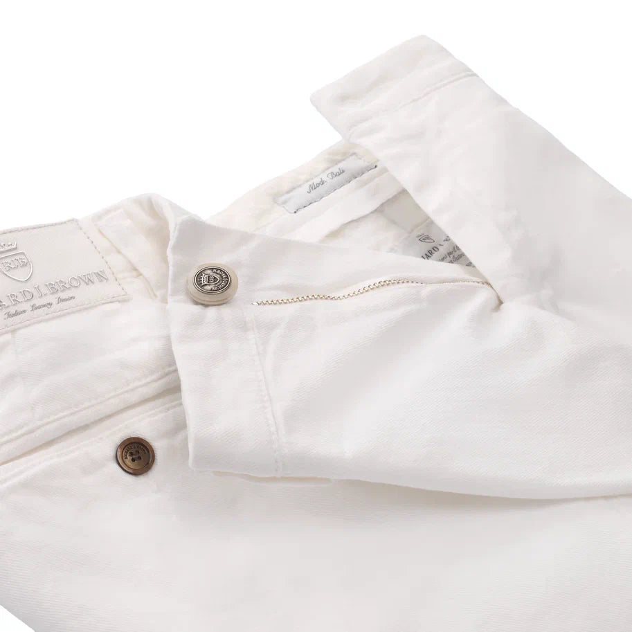 Regular-Fit Stretch-Cotton Trousers in White