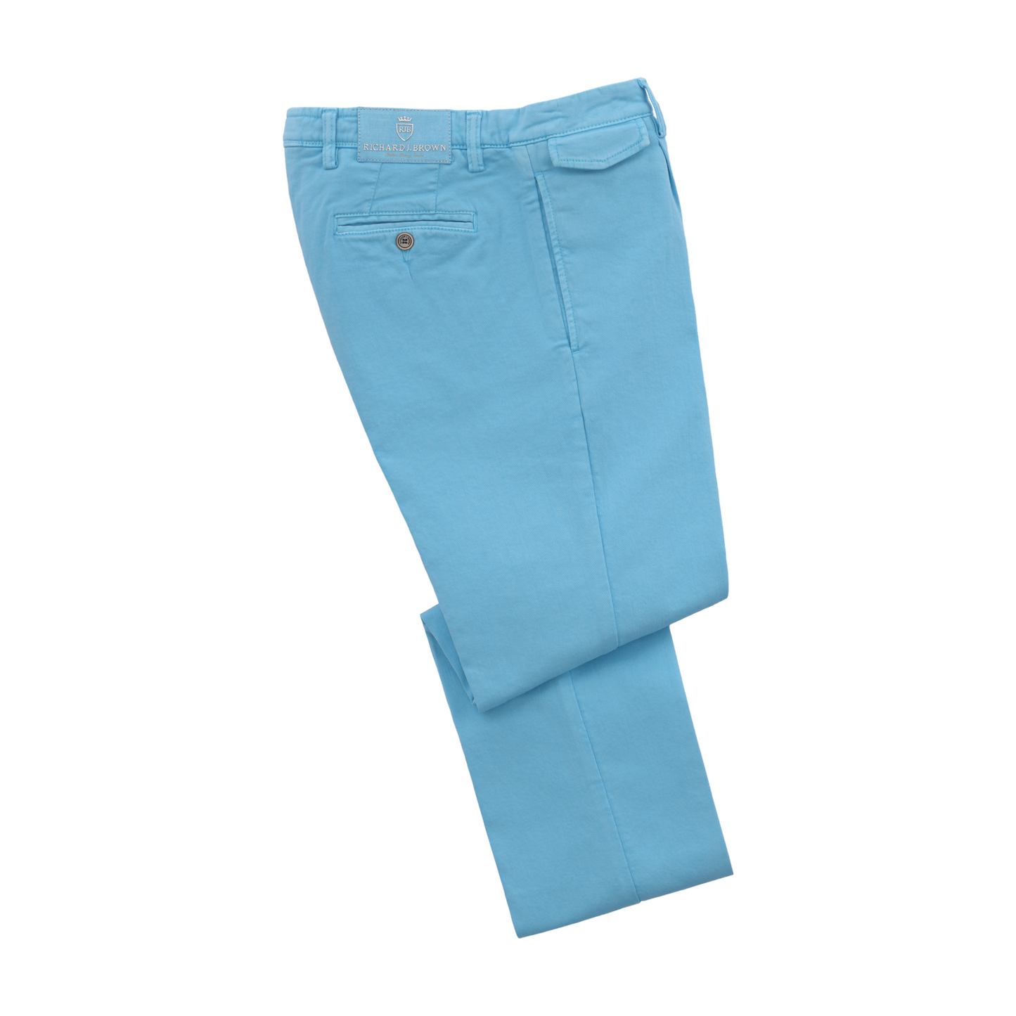 Regular-Fit Stretch-Cotton Trousers in Light Blu