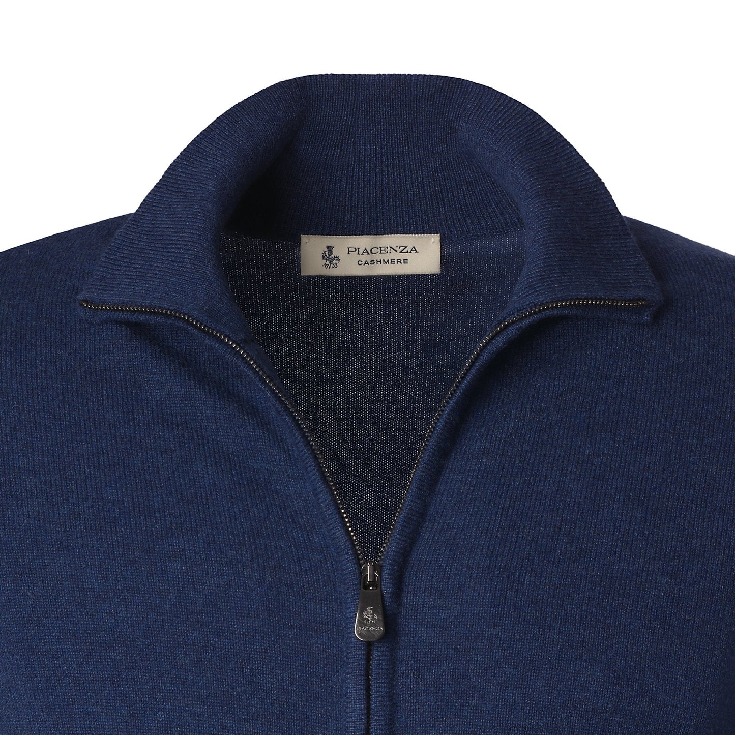 Piacenza Cashmere Zip-Up Cashmere Sweater in Blue - SARTALE