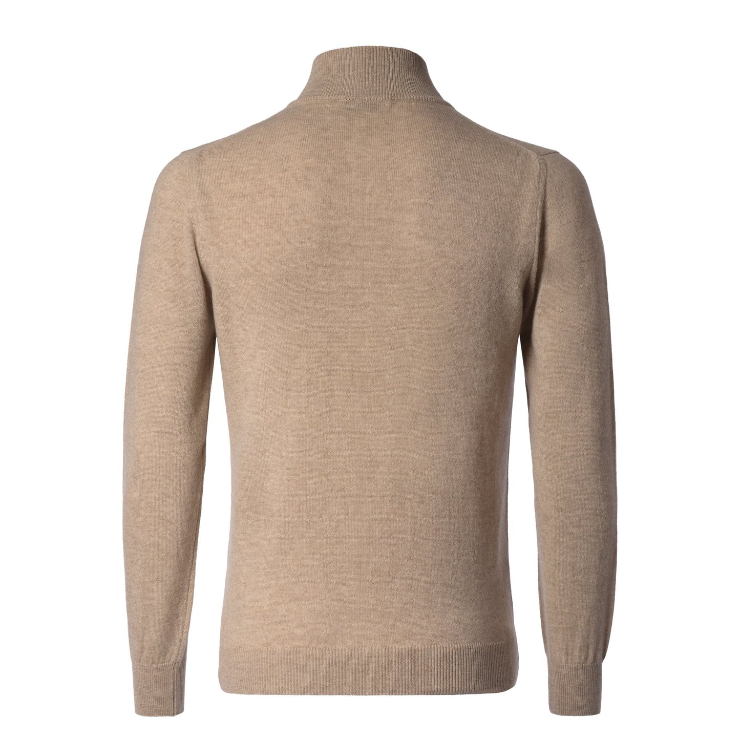 Piacenza Cashmere Zip-Up Cashmere Sweater in Beige - SARTALE