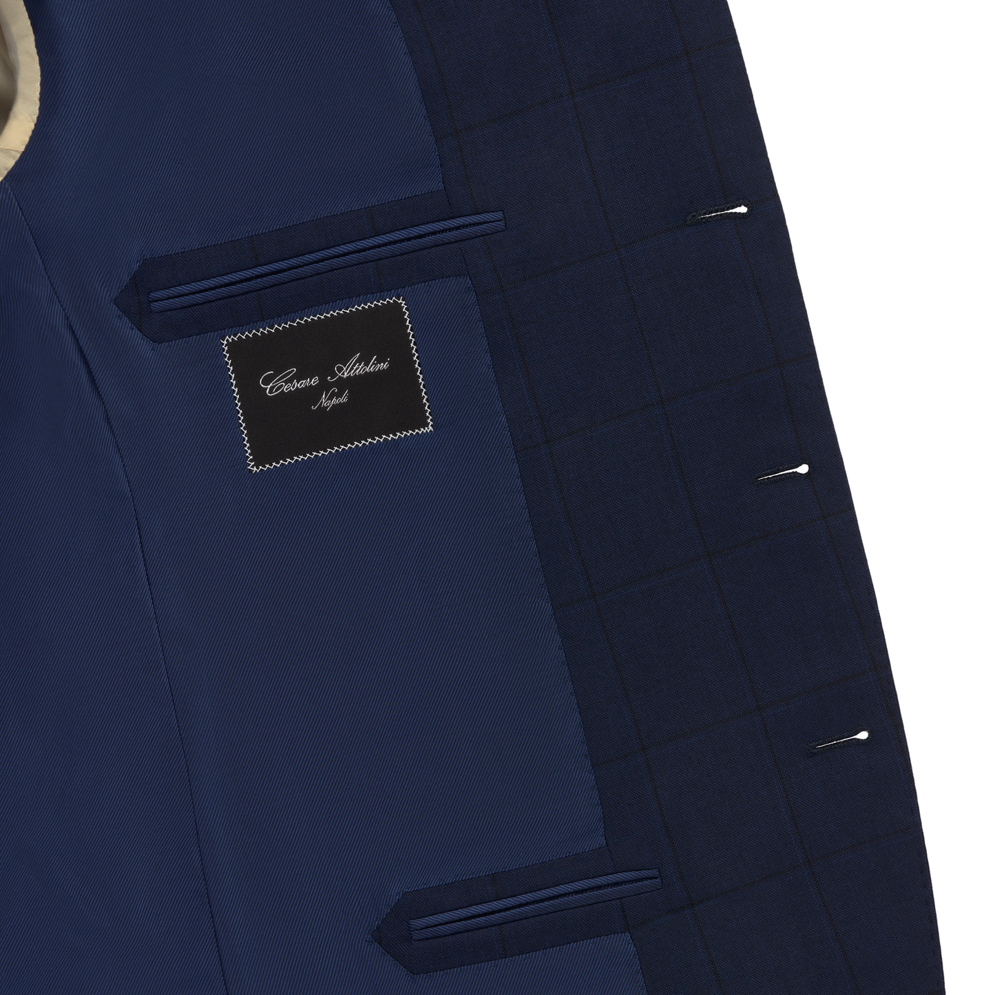 Cesare Attolini Single-Breasted Windowpane Checked Wool and Cashmere-Blend Suit in Dark Blue - SARTALE