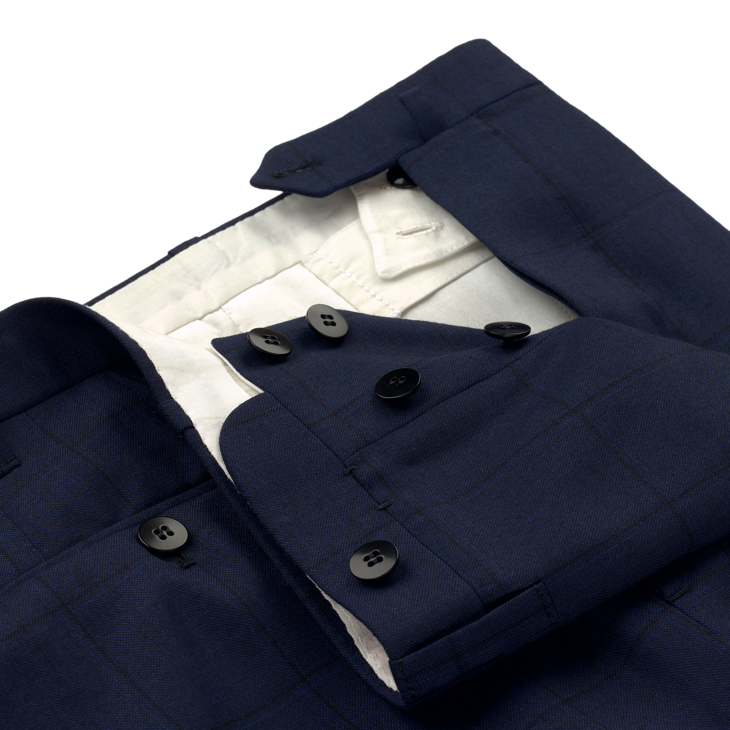 Cesare Attolini Single-Breasted Windowpane Checked Wool and Cashmere-Blend Suit in Dark Blue - SARTALE