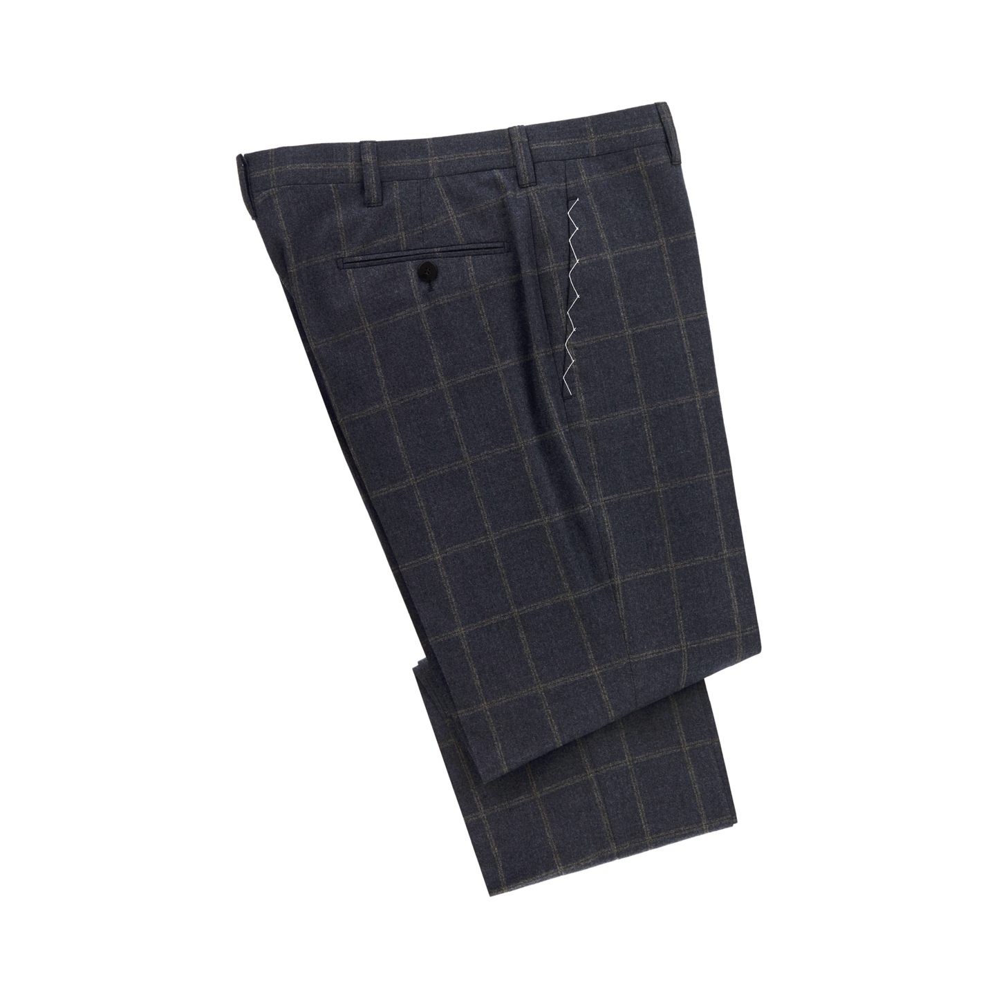 Cesare Attolini Single-Breasted Windowpane Wool and Silk-Blend Suit in Dark Blue - SARTALE