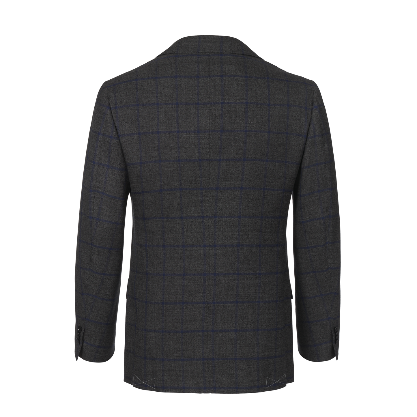 Cesare Attolini Single-Breasted Windowpane Wool suit in Dark Grey - SARTALE