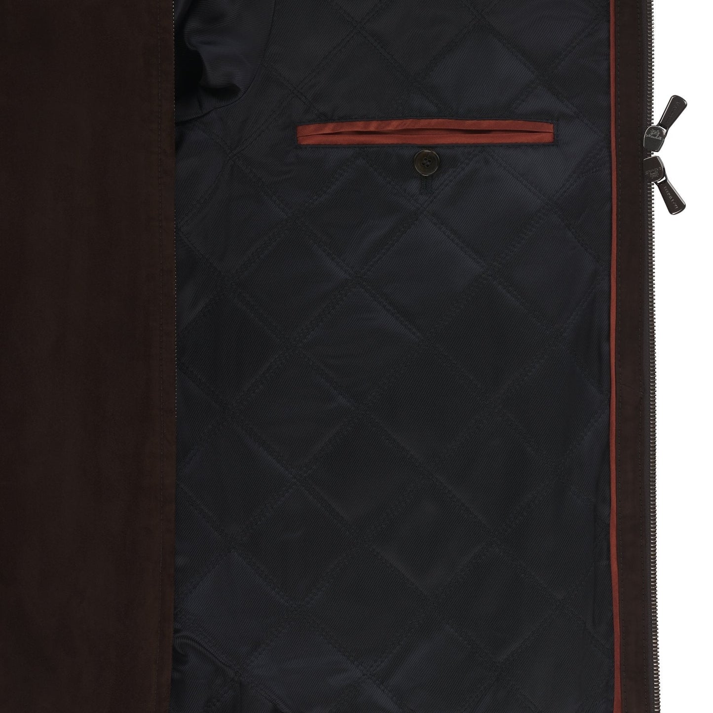 Suede Bomber with Cashmere-Blend Sleeves in Dark Brown