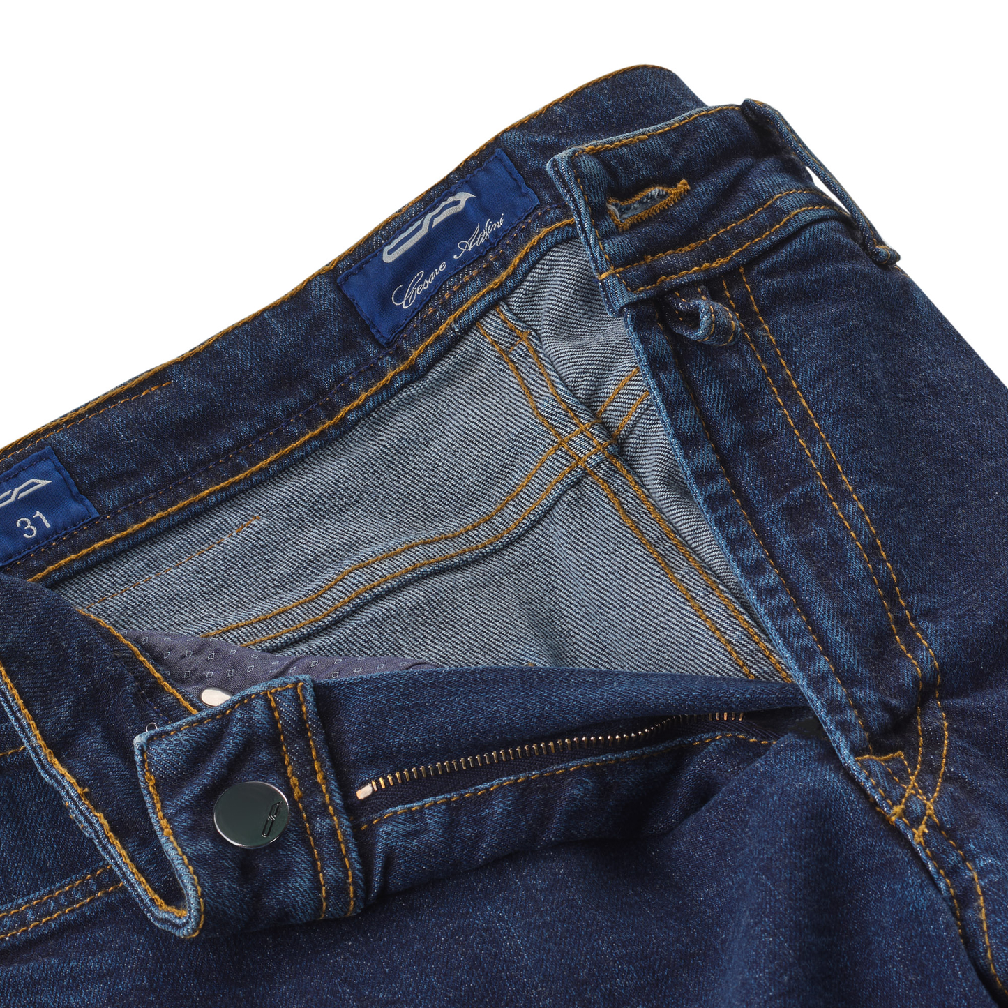 Cesare Attolini Regular-Fit Stretch-Cotton Denim Blue Jeans - SARTALE