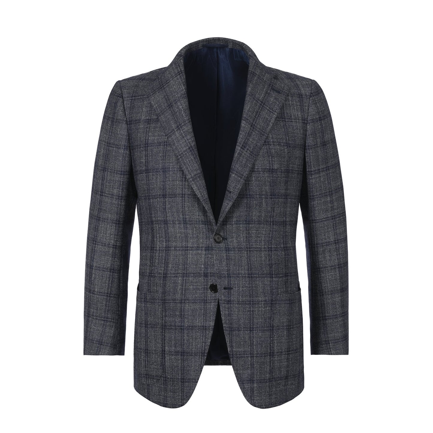 Cesare Attolini Single-Breasted Checked Wool, Silk and Cashmere-Blend Jacket in Grey and Blue - SARTALE