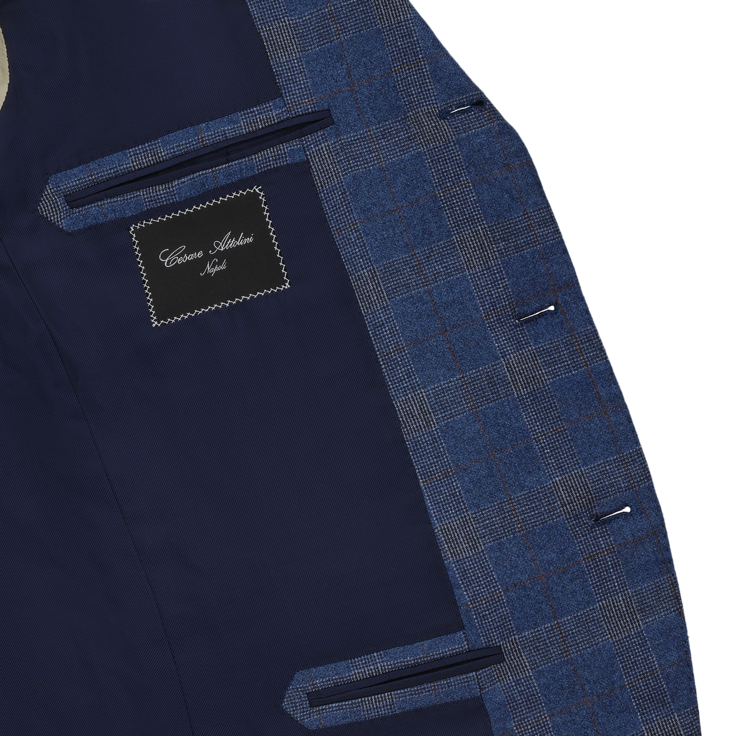 Single-Breasted Checked Cashmere and Silk-Blend Jacket in Light Blue