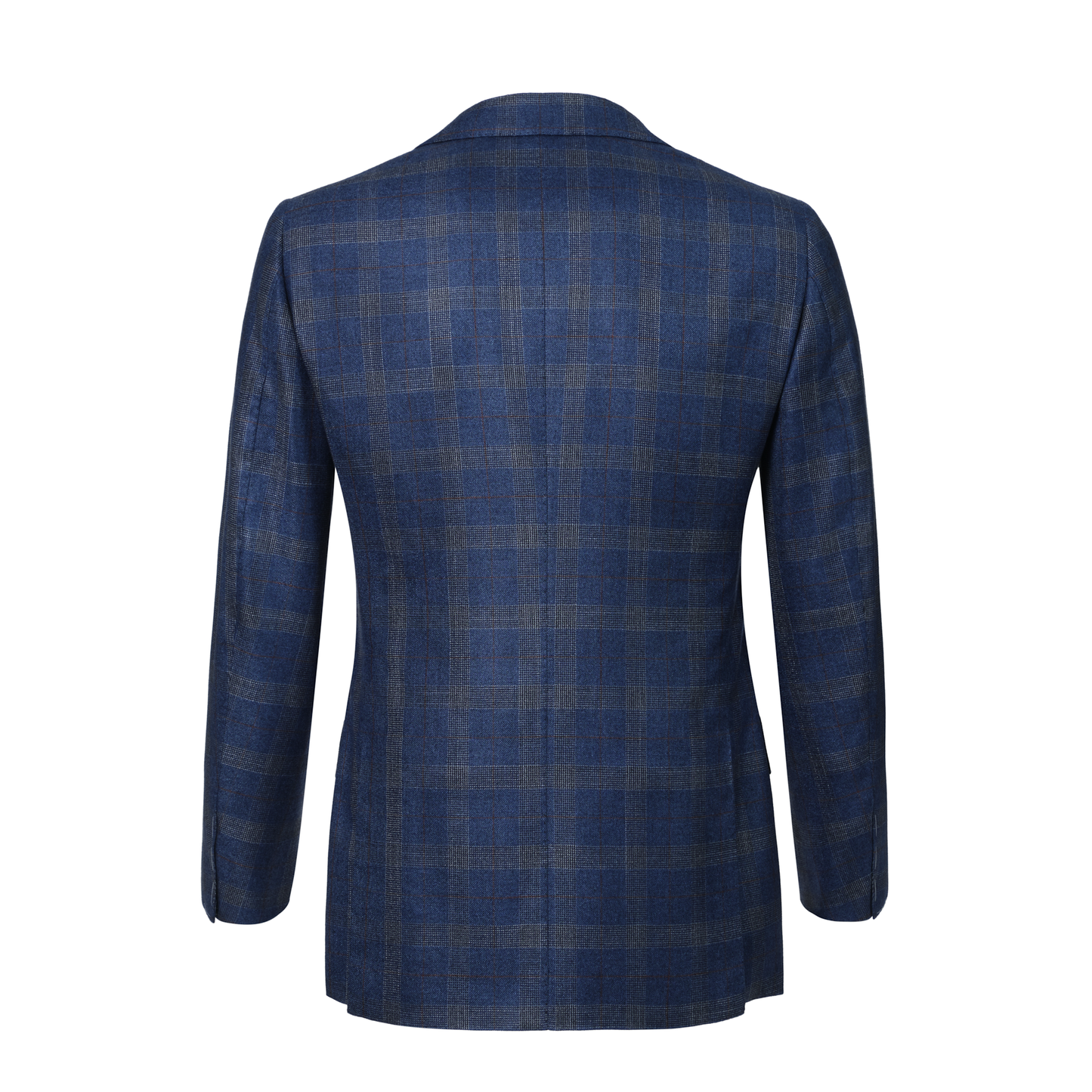 Single-Breasted Checked Cashmere and Silk-Blend Jacket in Light Blue