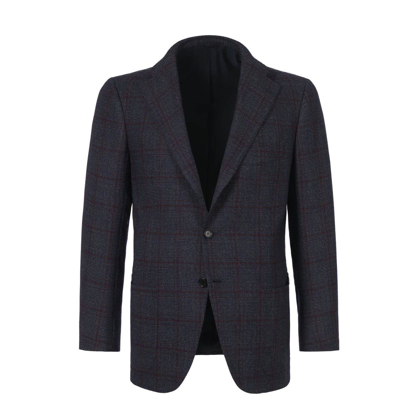 Cesare Attolini Single-Breasted Glencheck Wool Jacket in Dark Blue - SARTALE