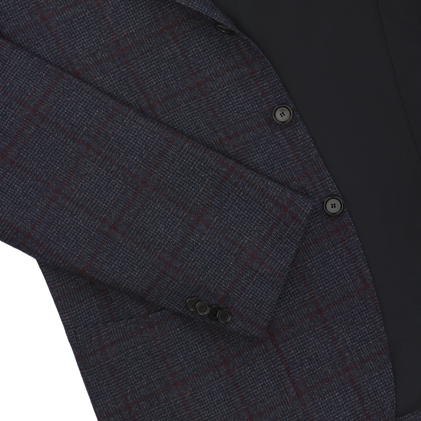 Cesare Attolini Single-Breasted Glencheck Wool Jacket in Dark Blue - SARTALE