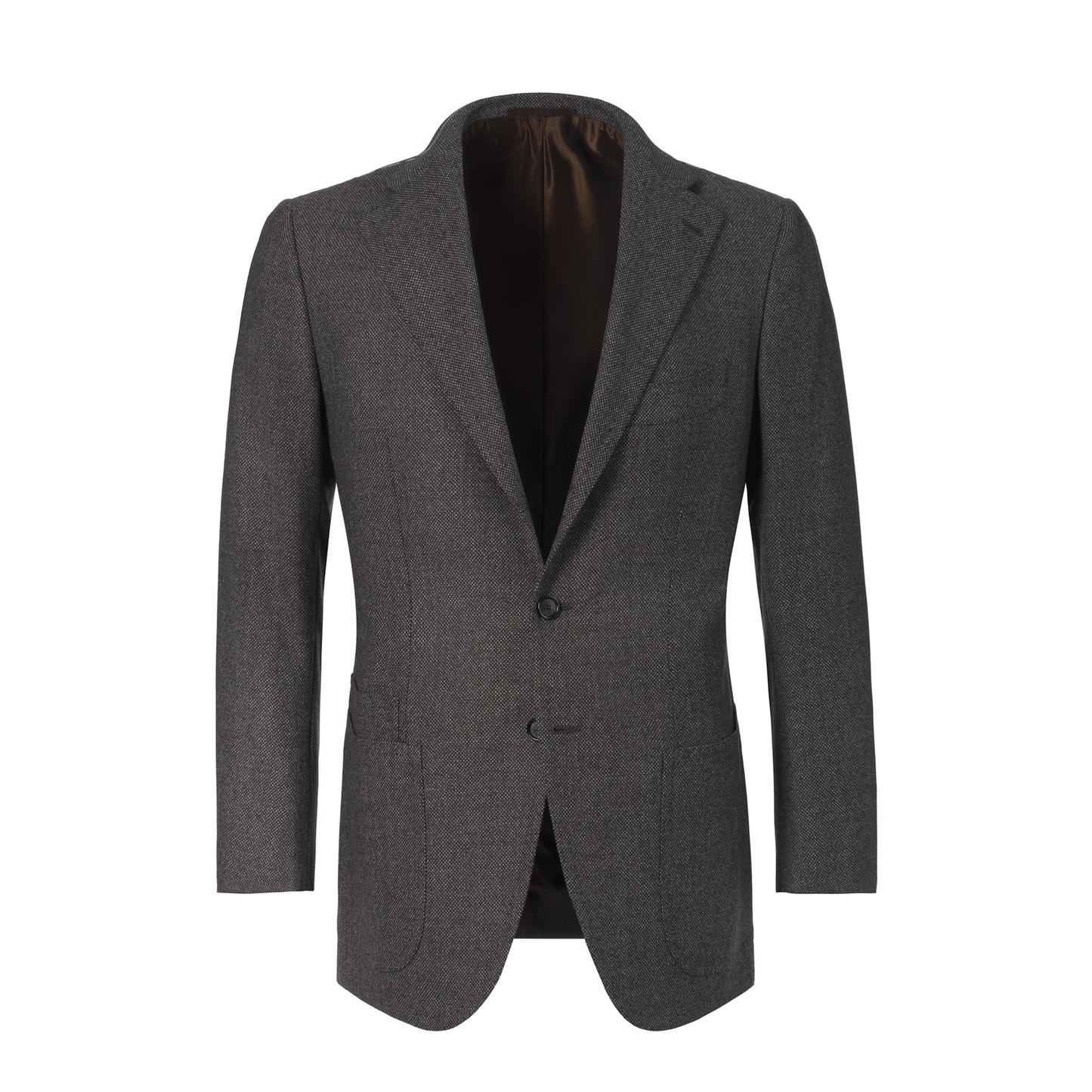 Single-Breasted Wool Jacket in Brown