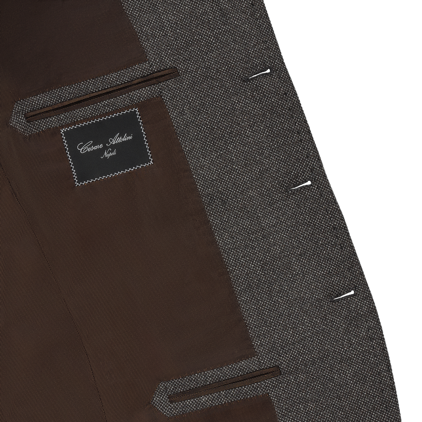 Single-Breasted Wool Jacket in Brown