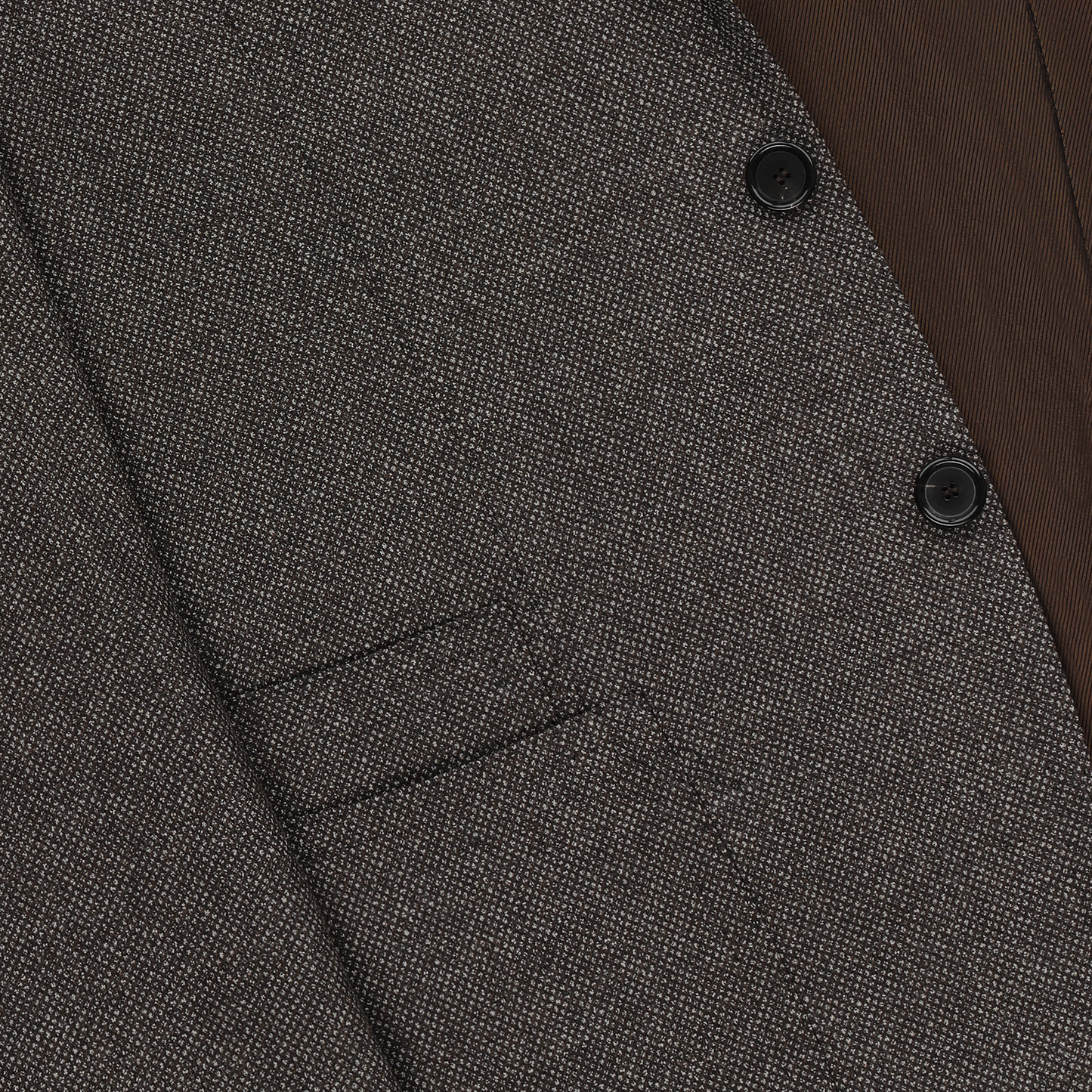 Single-Breasted Wool Jacket in Brown