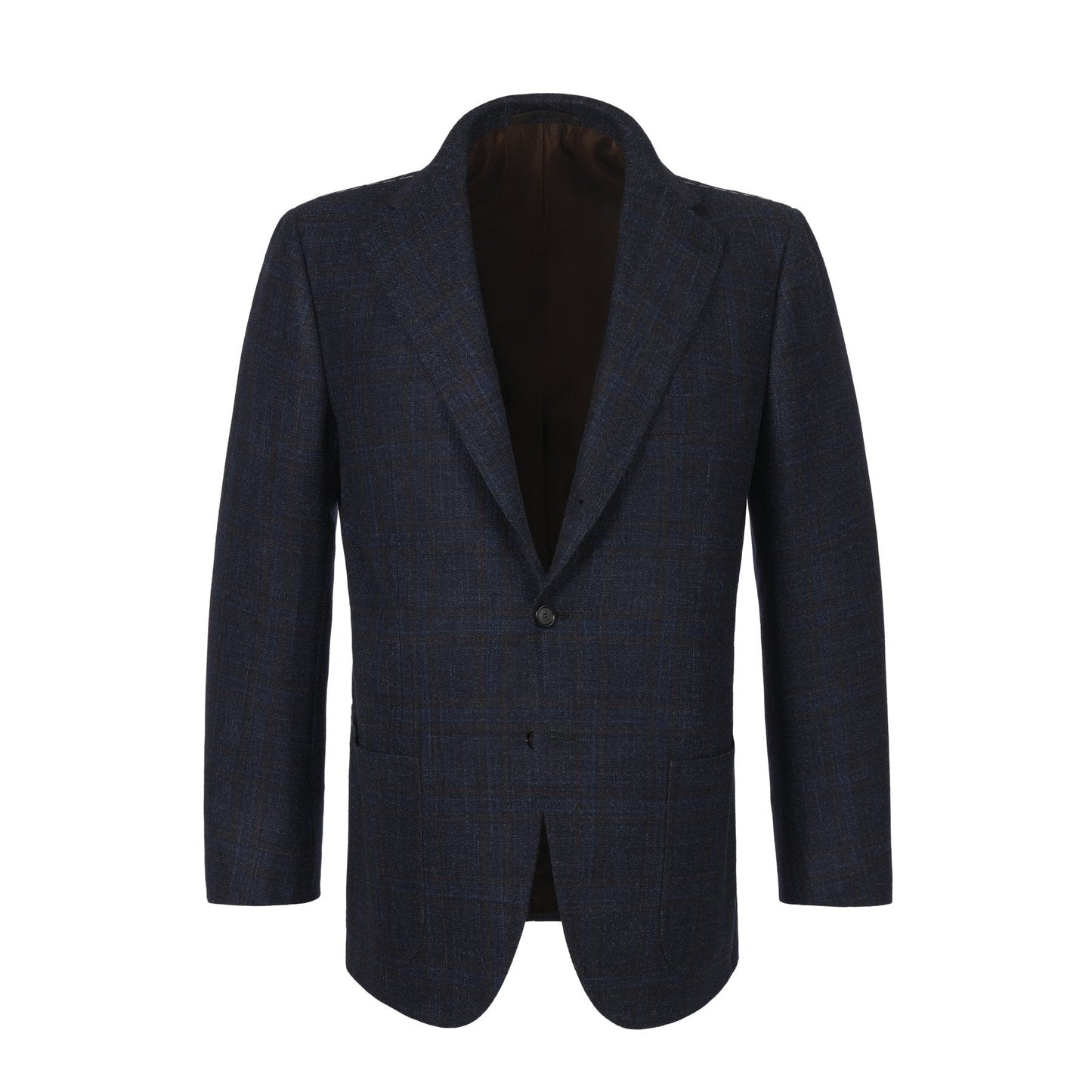 Cesare Attolini Single-Breasted Checked Wool, Silk and Cashmere-Blend Jacket in Dark Blue - SARTALE