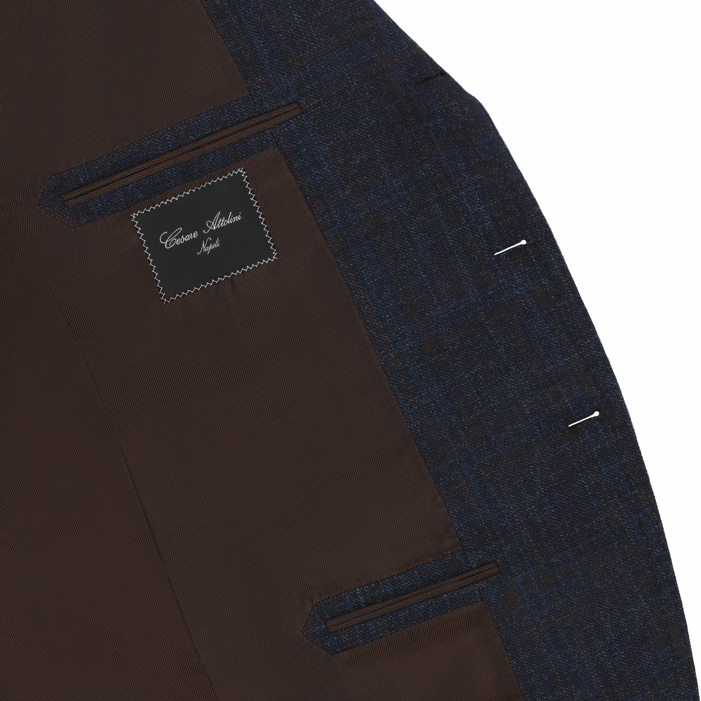 Cesare Attolini Single-Breasted Checked Wool, Silk and Cashmere-Blend Jacket in Dark Blue - SARTALE