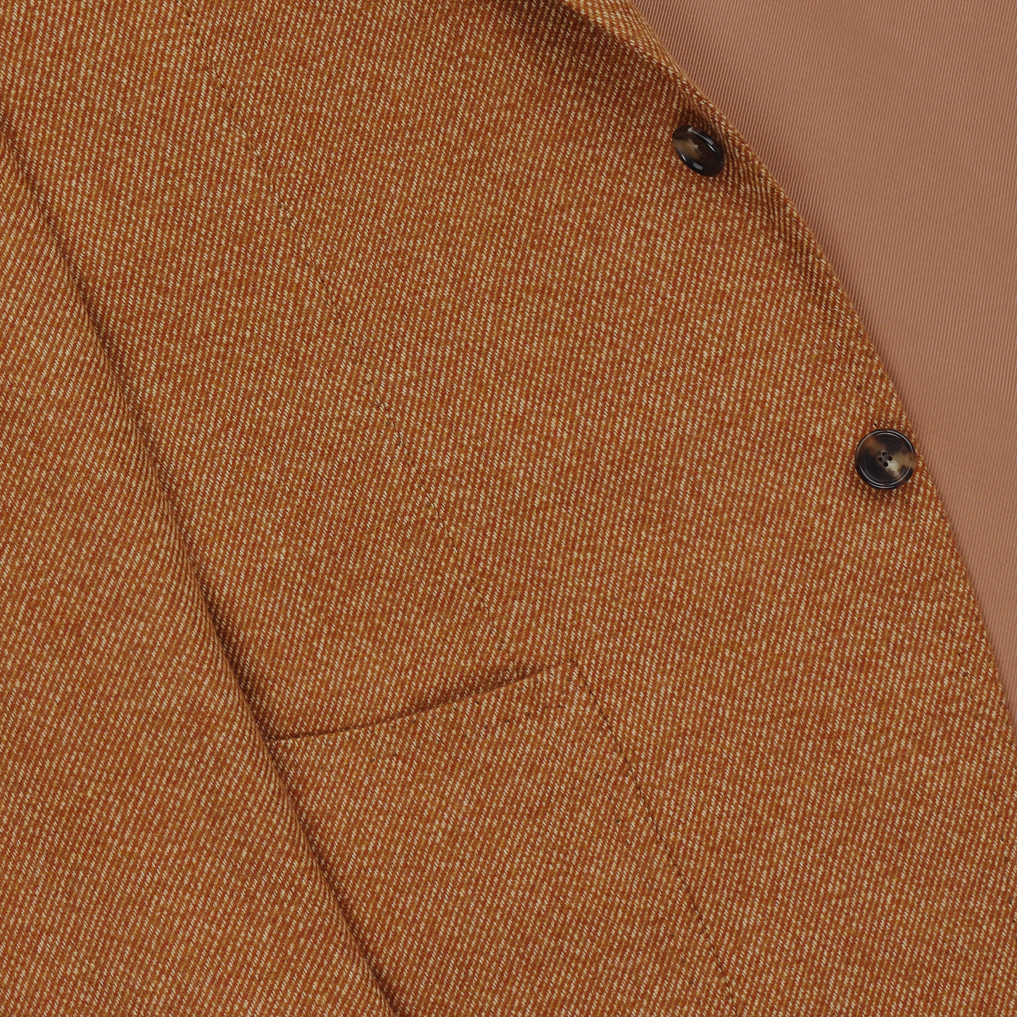 Single-Breasted Cashmere Jacket in Orange