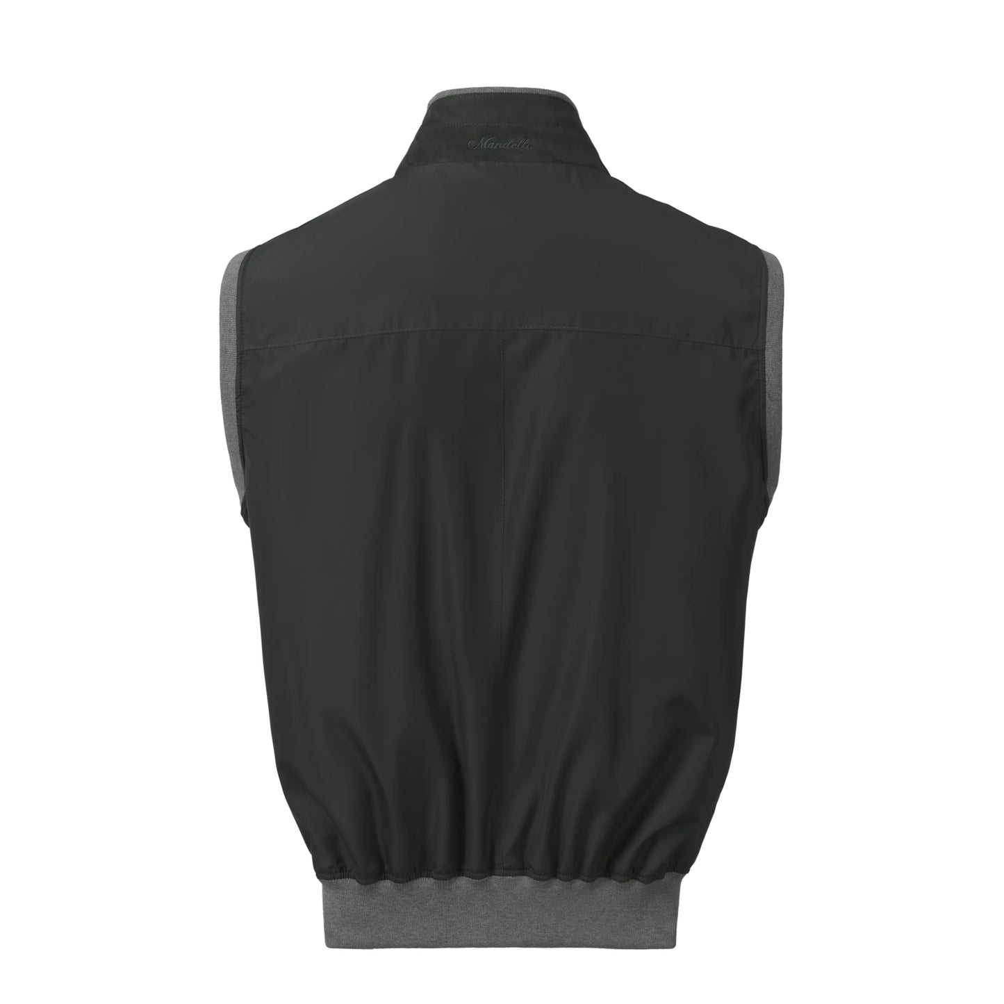 Seaweed Green Vest with Leather Details