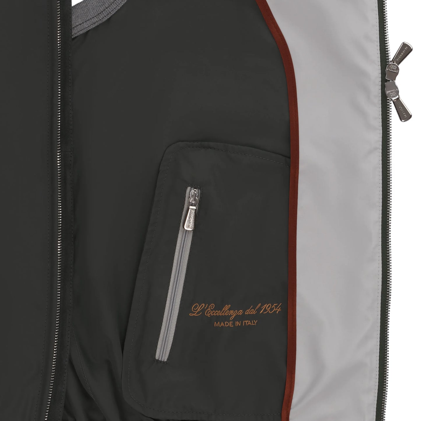 Seaweed Green Vest with Leather Details