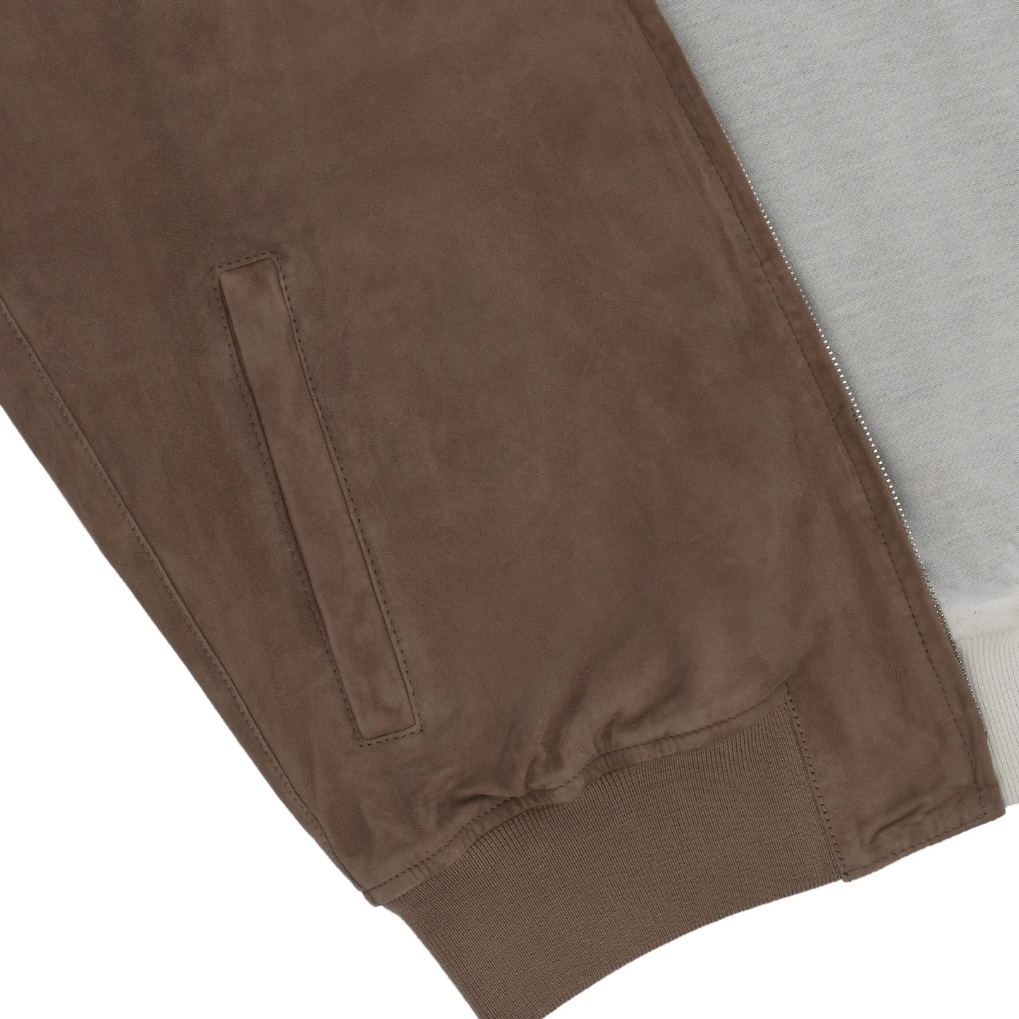 Suede Leather Bomber Jacket