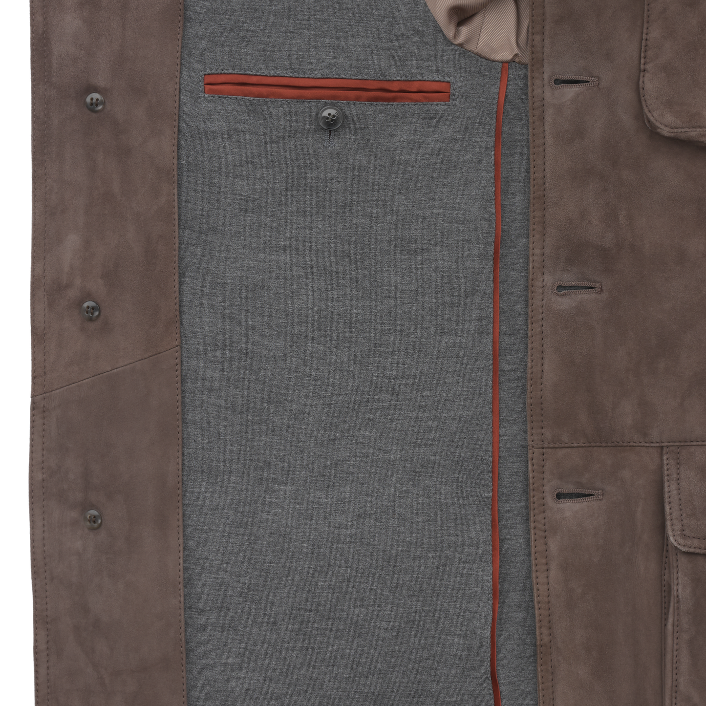 Mandelli Suede Jacket in Taupe - SARTALE