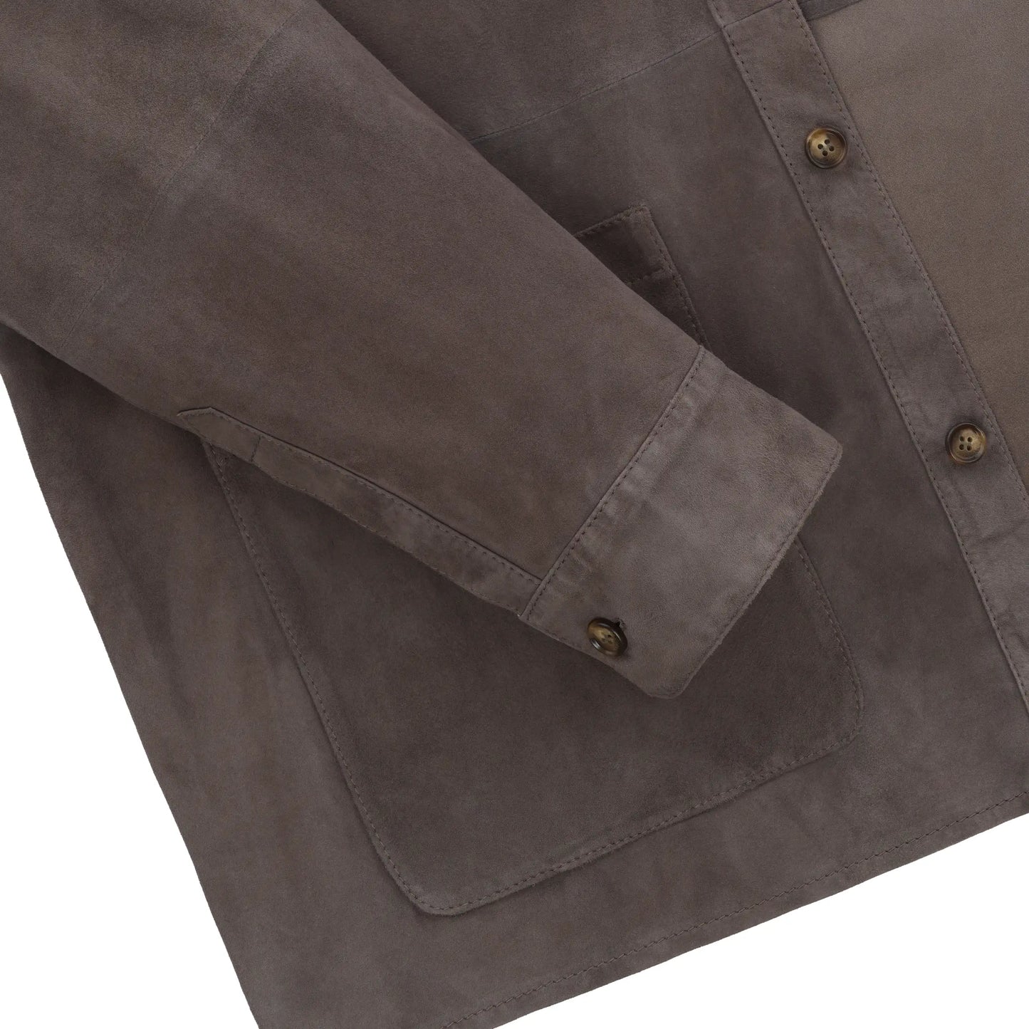 Leather Overshirt in Graphite