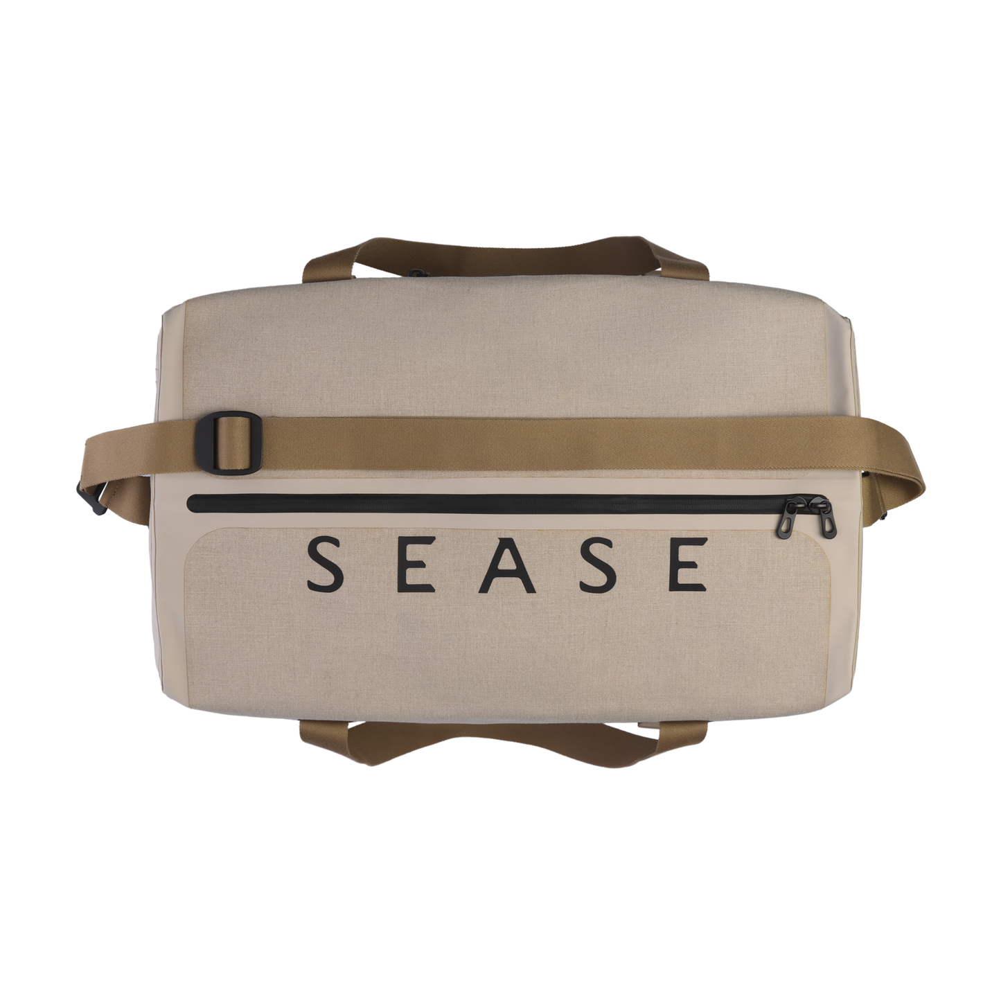 Linen Travel Duffle Bag in Light Beige