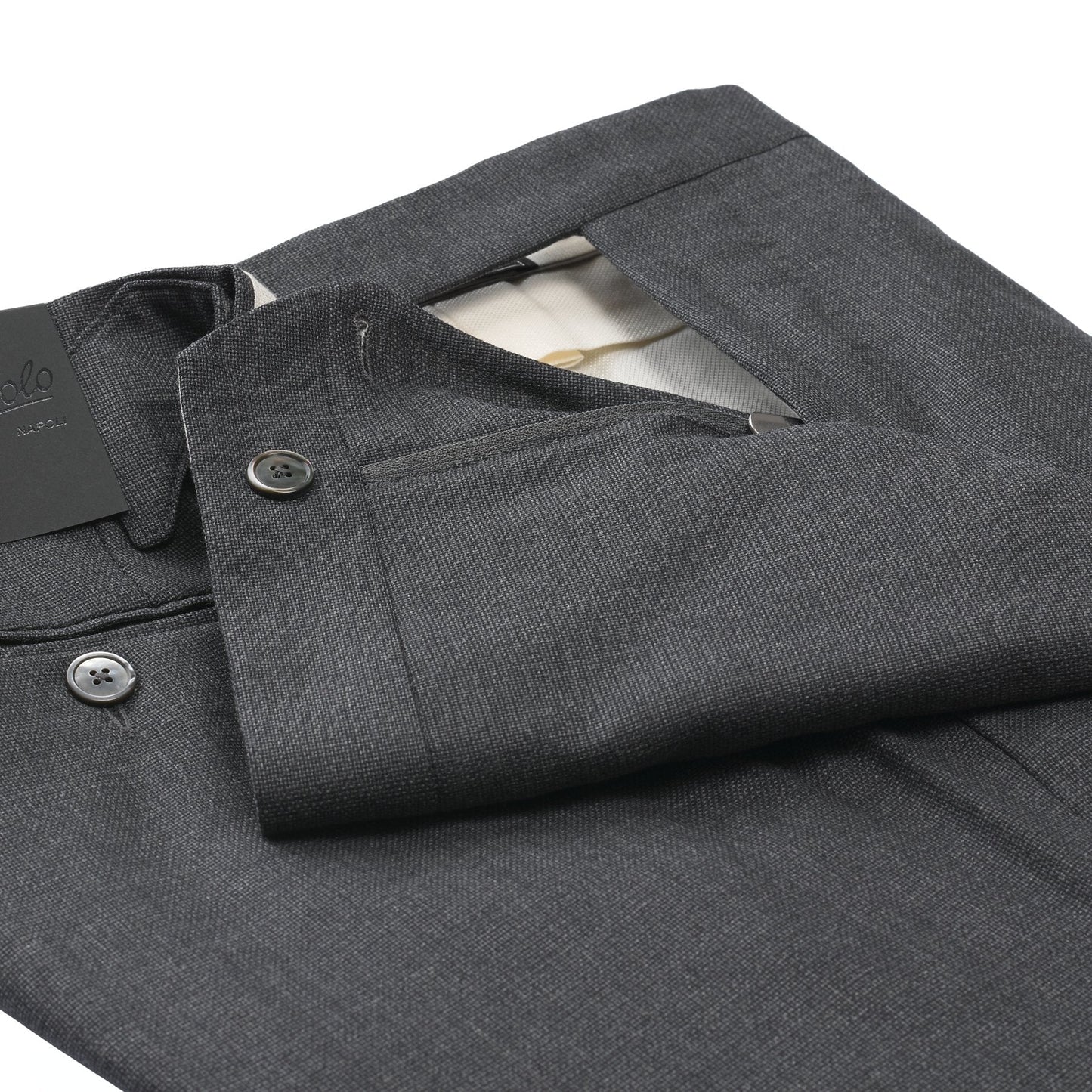 Marco Pescarolo Slim-Fit Virgin Wool Trousers with Buckle Waist Adjusters in Dark Grey - SARTALE