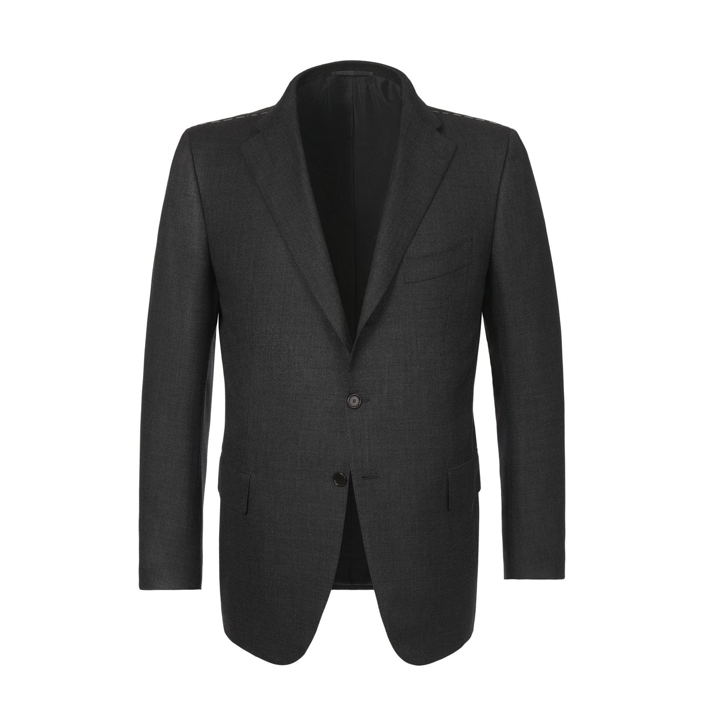 Cesare Attolini Single-Breasted Classic Wool Suit in Dark Grey - SARTALE