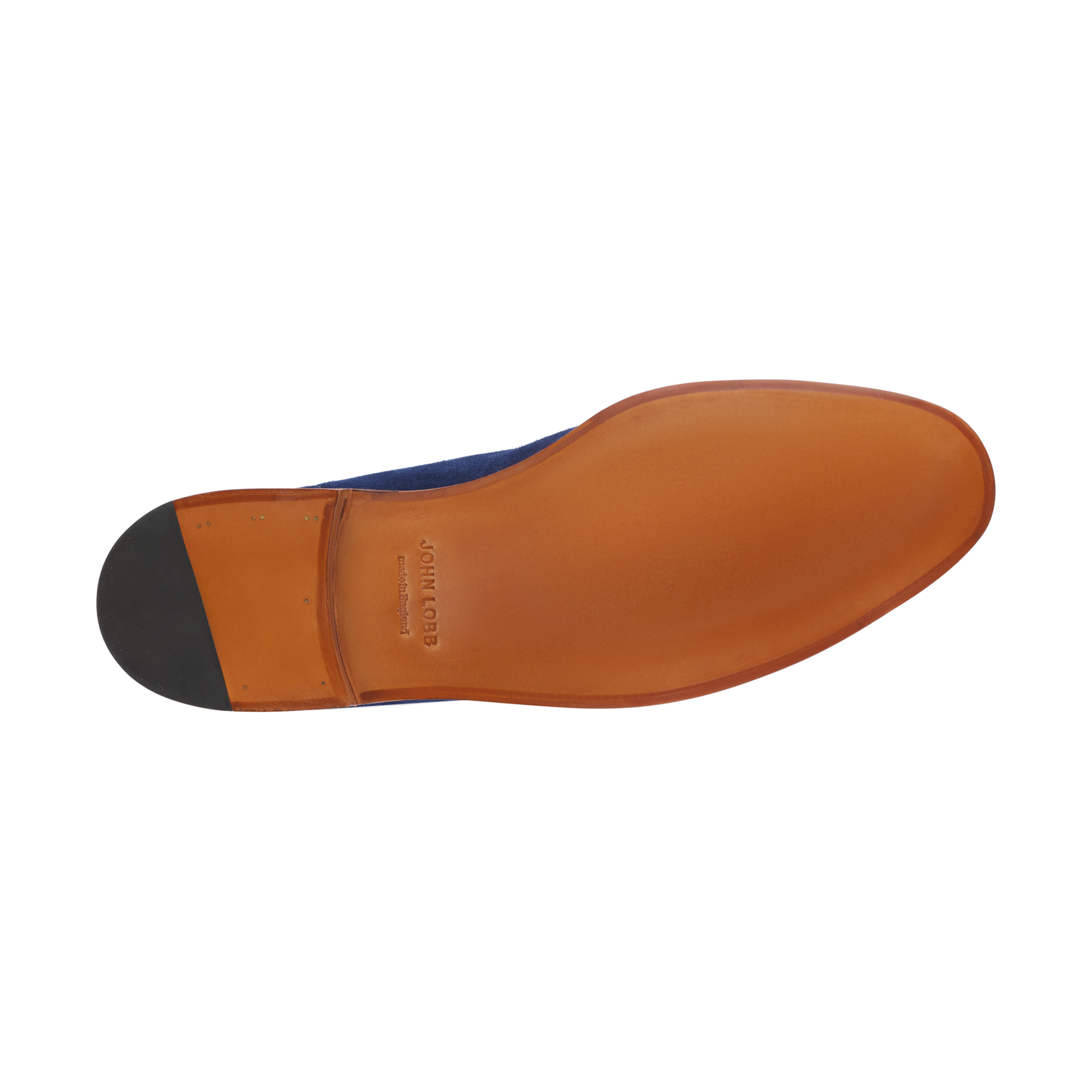 John Lobb "Aley" Suede Loafer with Hand-Stitched Apron in Royal Blue - SARTALE