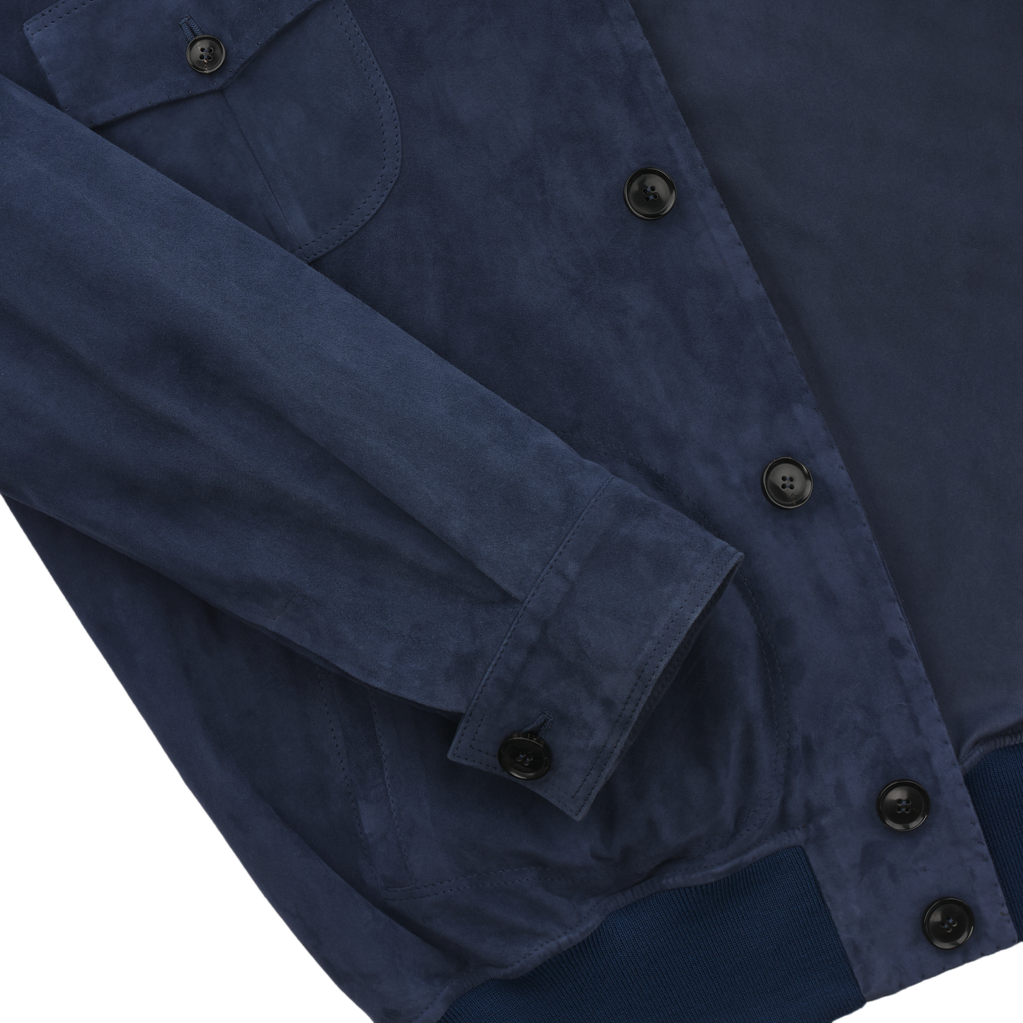 Alfredo Rifugio Handmade Suede Leather Bomber Jacket in Blue - SARTALE