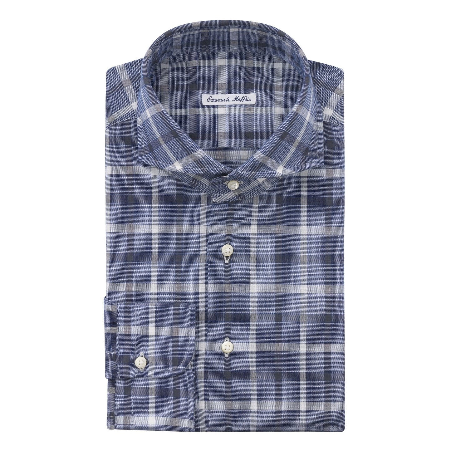 Emanuele Maffeis Checked Cotton Shirt in Blue - SARTALE