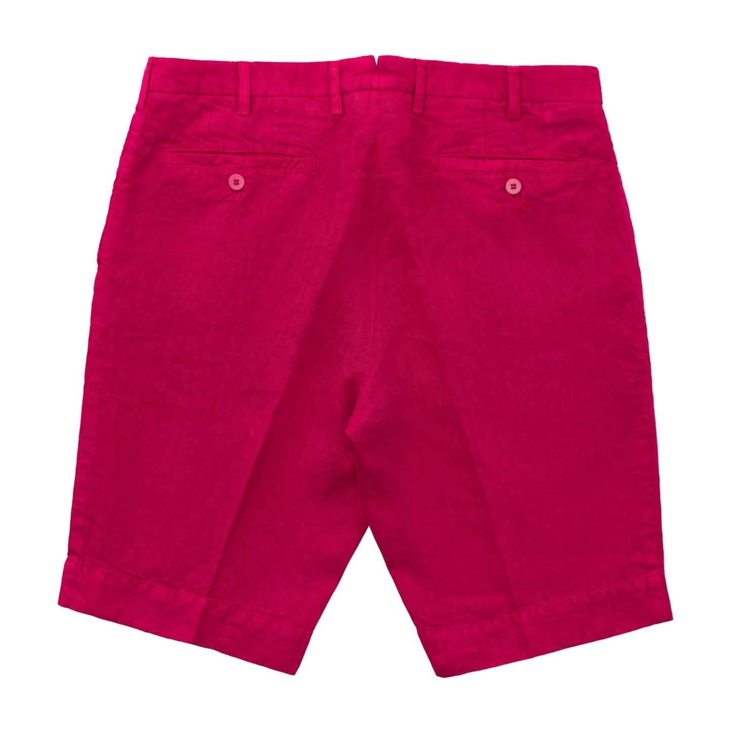 Rota Pleated Linen Bermuda Shorts in Red - SARTALE