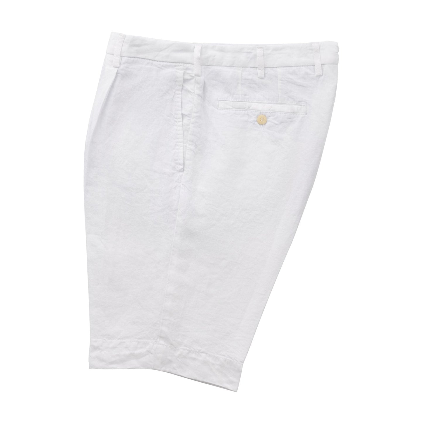 Rota Pleated Linen Bermuda White Shorts - SARTALE