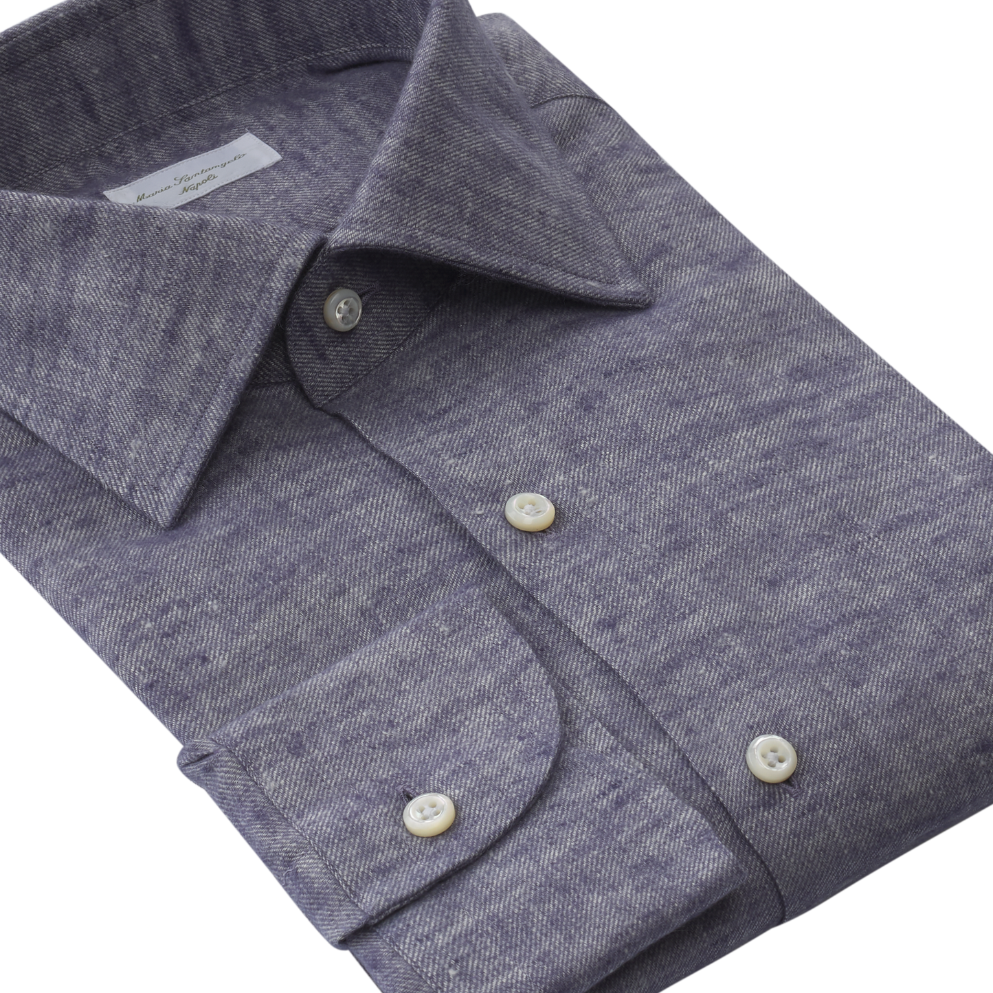 Maria Santangelo Flannel-Linen Shirt in Lilac Melange - SARTALE