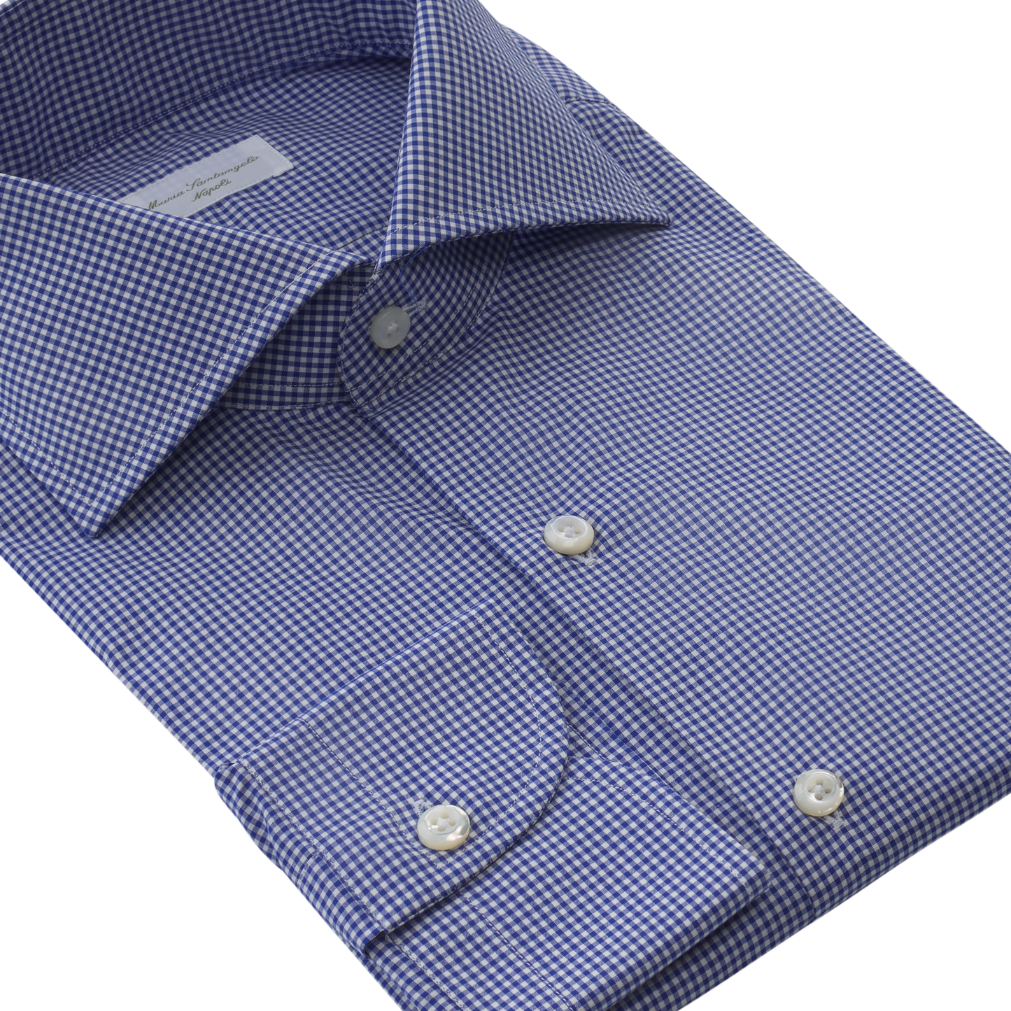 Maria Santangelo Gingham-Check Cotton Shirt in Blue - SARTALE
