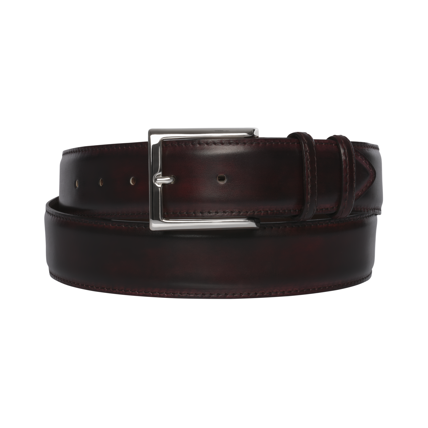 Copy of Bontoni Leather Belt in Burgundy no tax