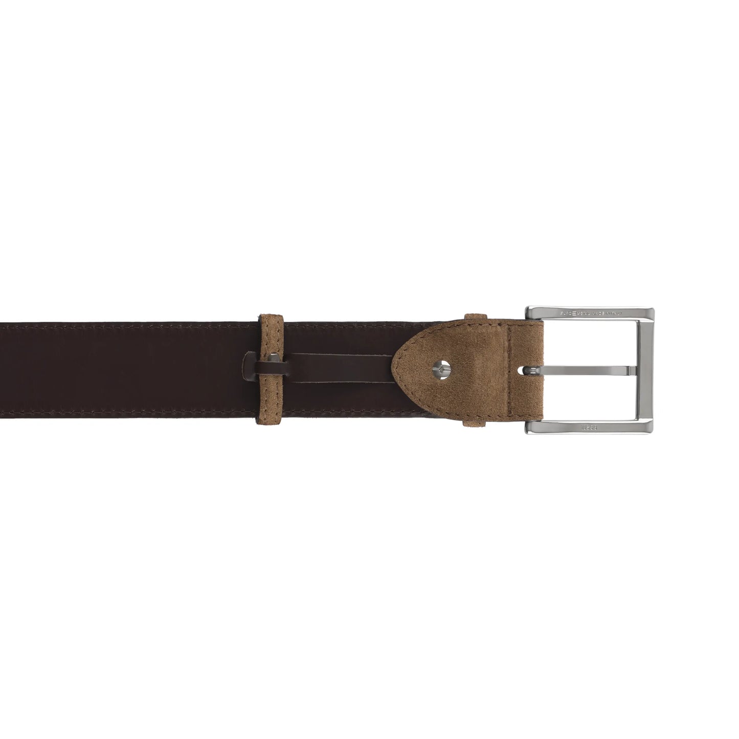Bontoni Suede Leather Belt in Ardesia Brown